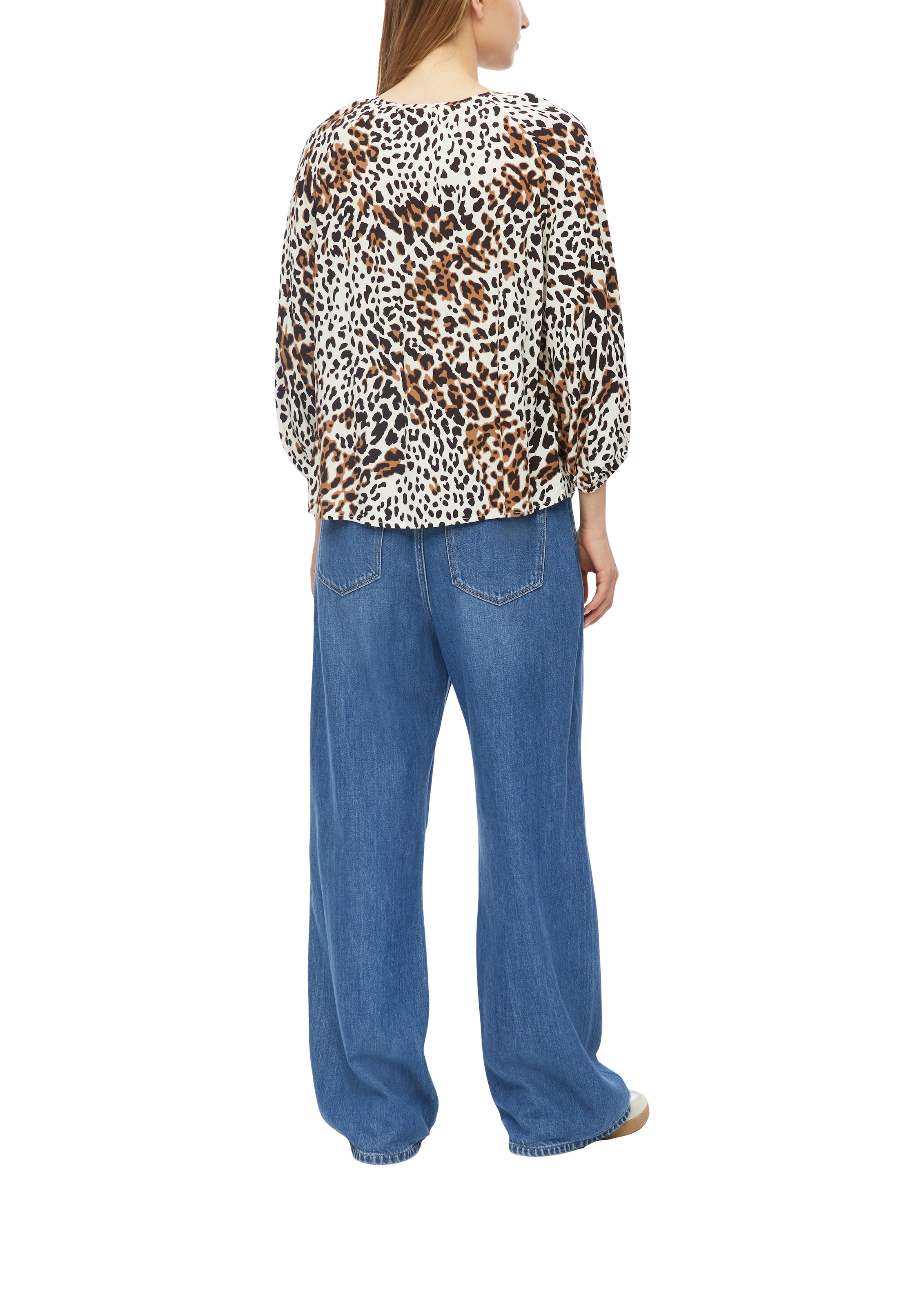 s.Oliver Druckbluse 3/4-Arm Sommerbluse / bedruckt / Rundhals