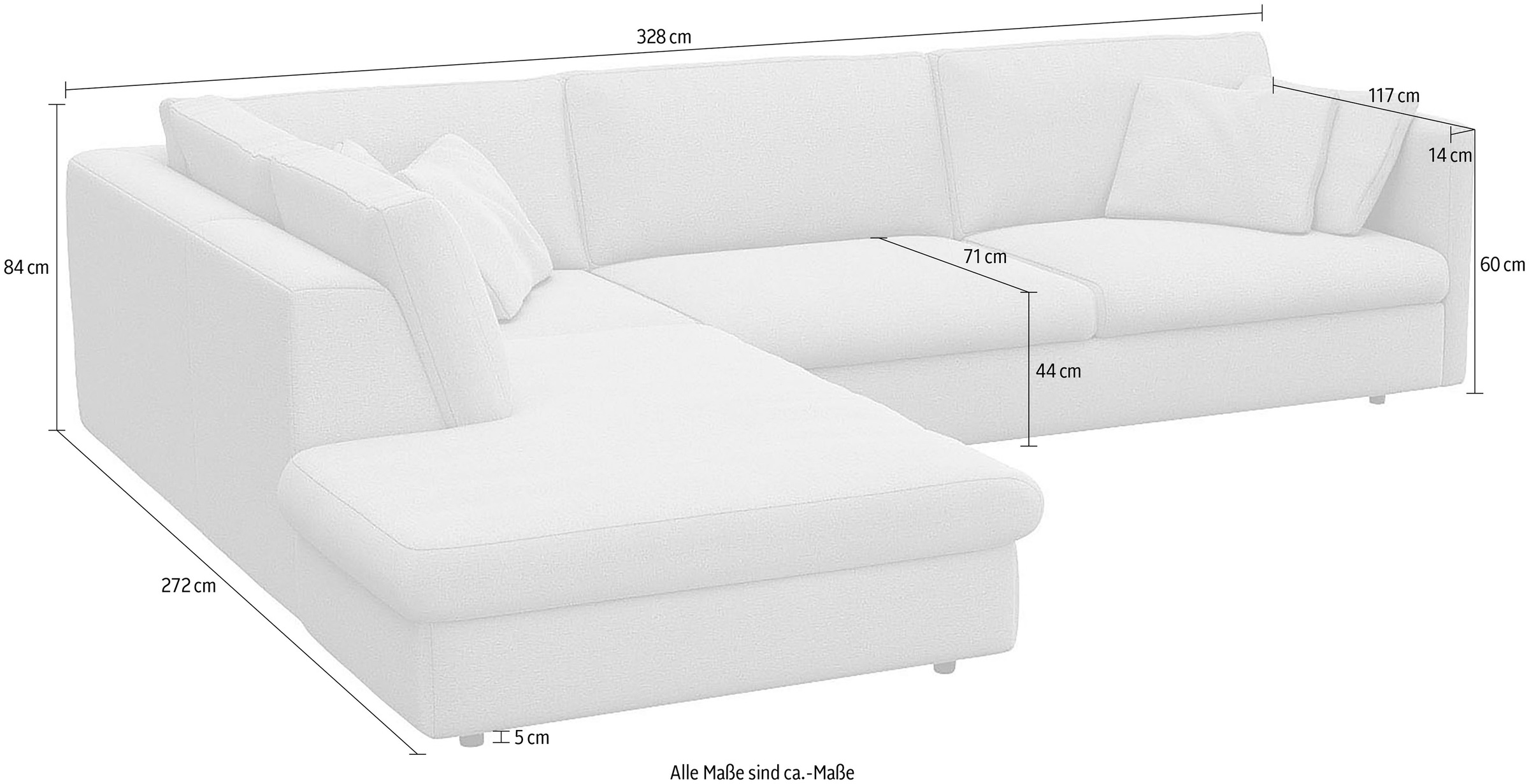 FLEXLUX Ecksofa »Lovane, elegant und zeitlos, bequem, L-Form« Weich & anschmiegsam, große Sitztiefe auf Kaltschaum, Dekokissen inkl.