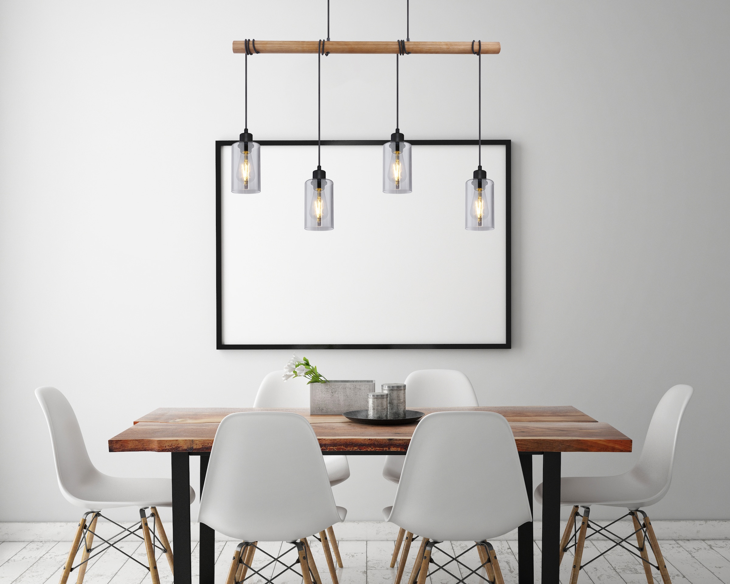GLOBO LIGHTING Hängeleuchte »HADERA«, Leuchtmittel E27 | ohne Leuchtmittel, Hängelampe/Pendelleuchte/Glas rauchfarben/Kabel zum Herumwickeln