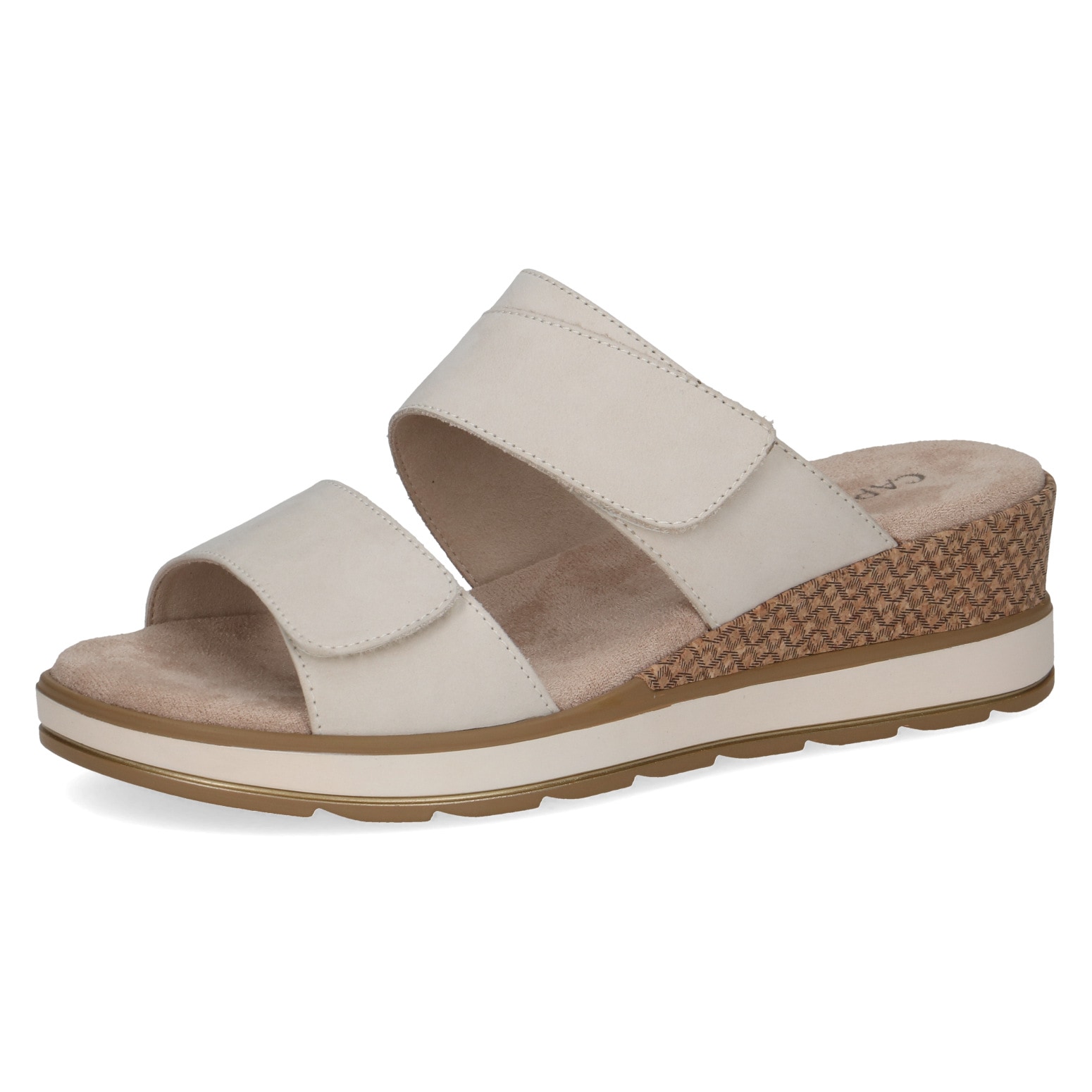 Caprice Pantolette  Keilabsatz, Sommerschuh, Schlupfschuh mit zwei Klettriemen