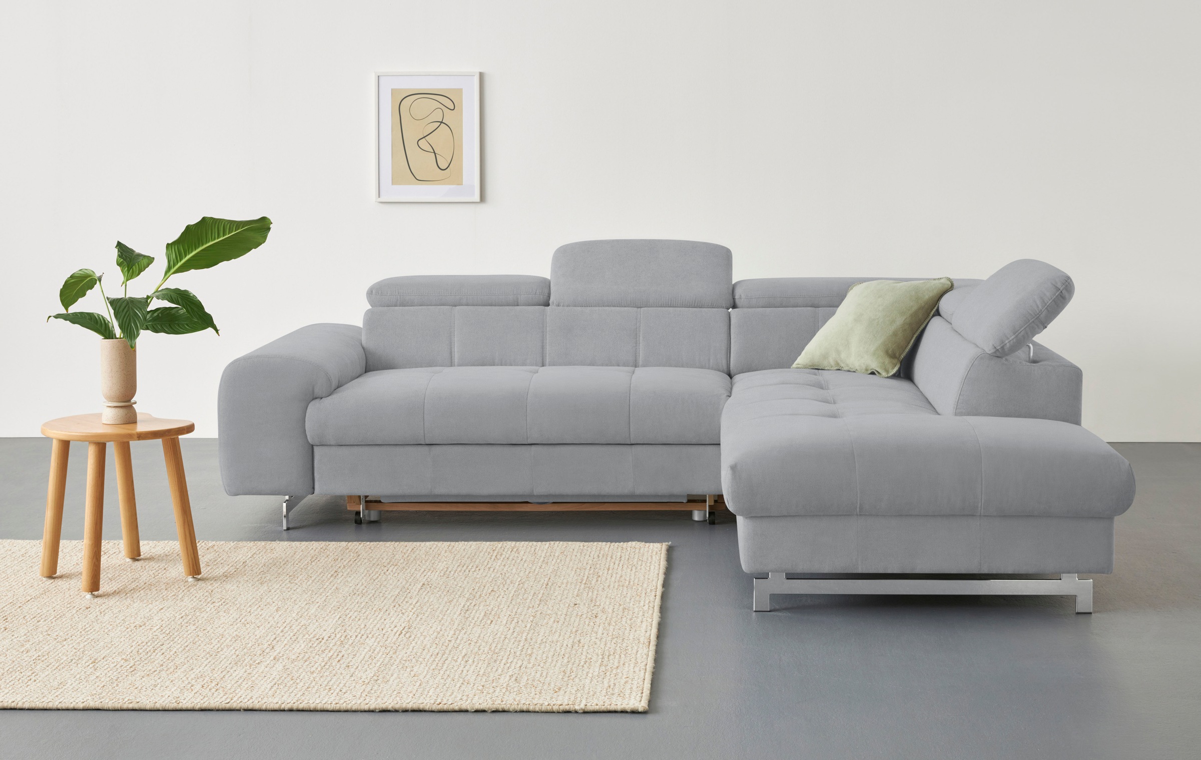 COTTA Ecksofa "Chef L-Form" mit Kopfteilverstellung, edle Metallkufen, wahl günstig online kaufen