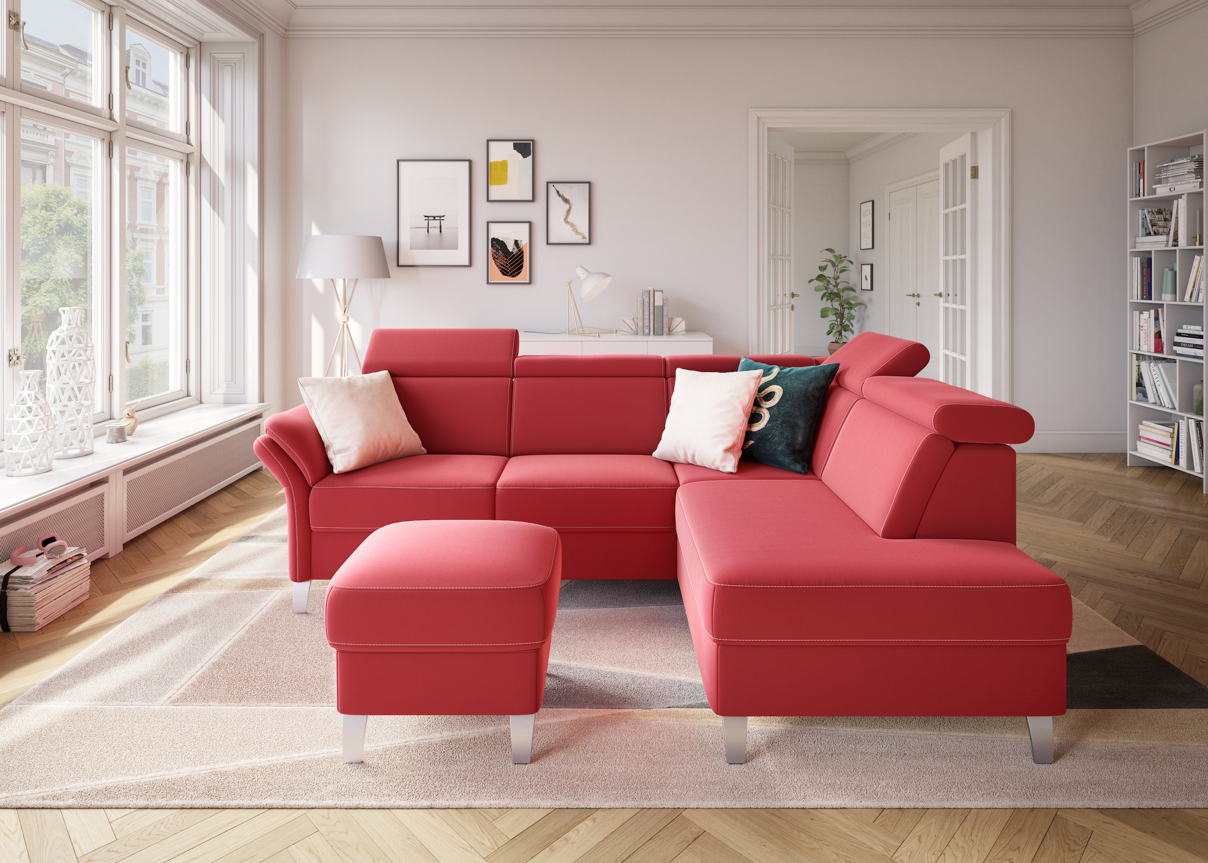 sit&more Ecksofa »Vincenzo L-Form«, inklusive Kopfteilverstellung, wahlweis günstig online kaufen