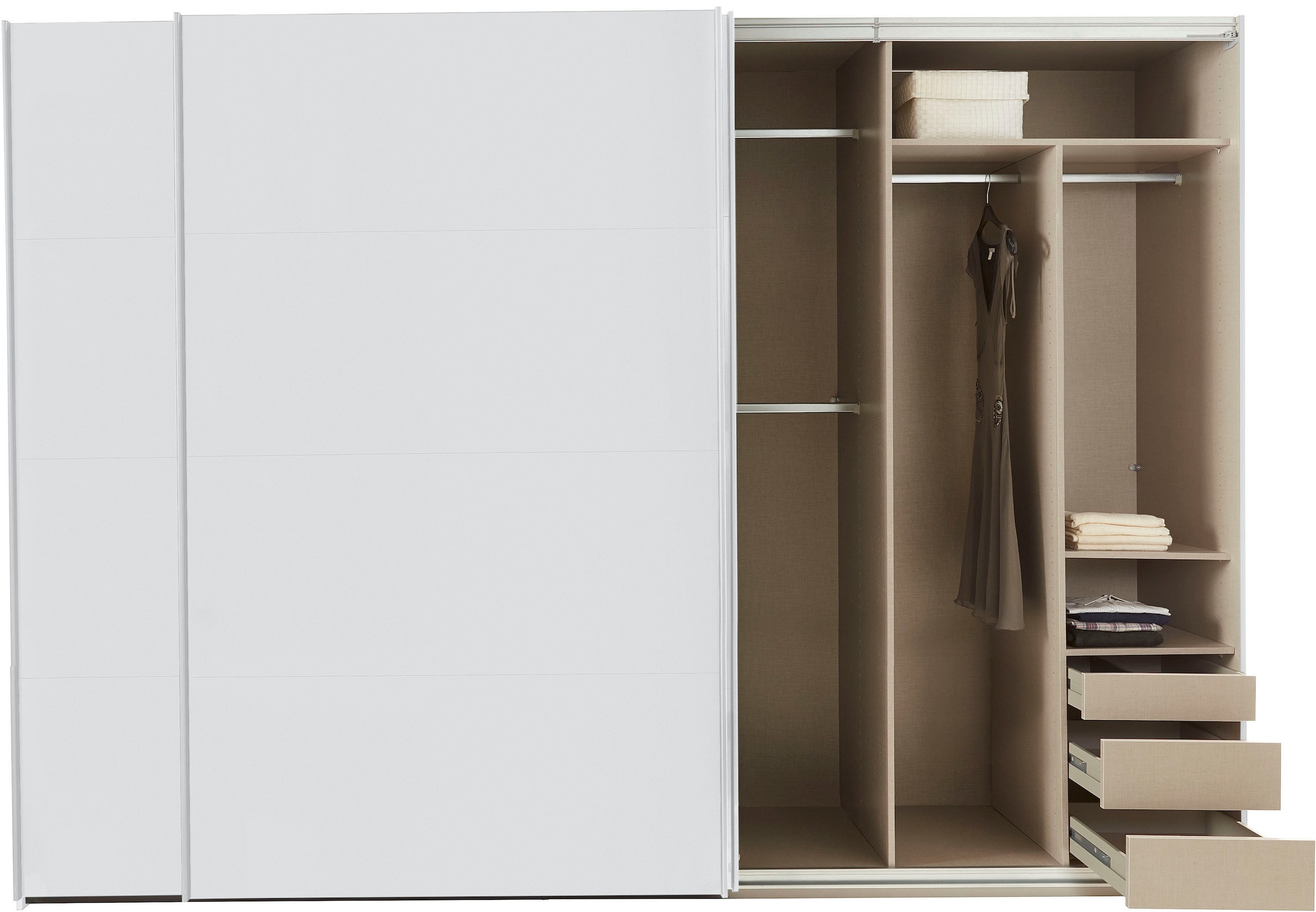rauch Schwebetürenschrank »Kleiderschrank Schrank Garderobe TOPSELLER OTELI inkl. Inneneinteilung«, mit 3 Innenschubladen sowie zusätzlichen Einlegeböden MADE IN GERMANY