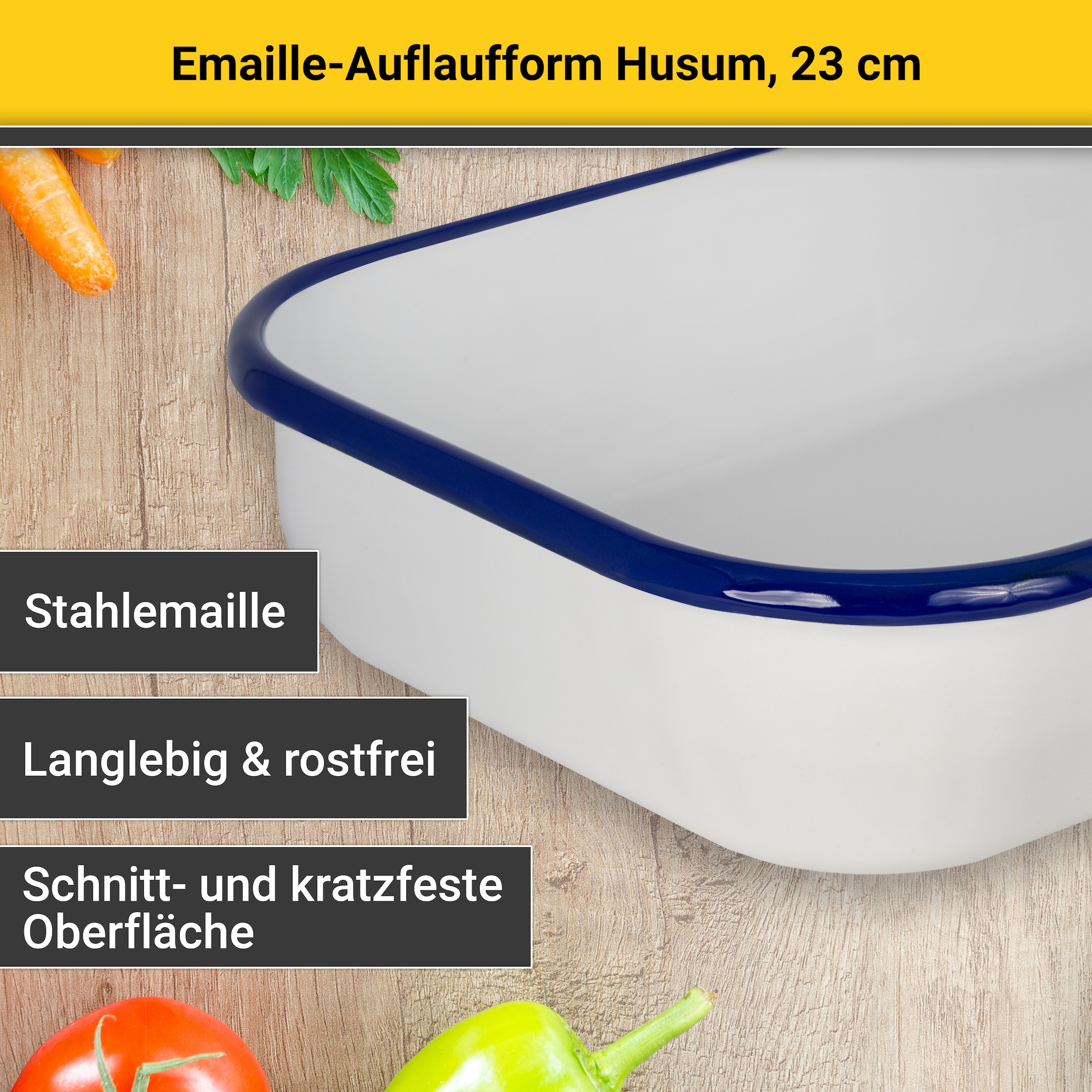 Krüger Auflaufform »Husum«, Emaille, 23 x 16 x 5 cm