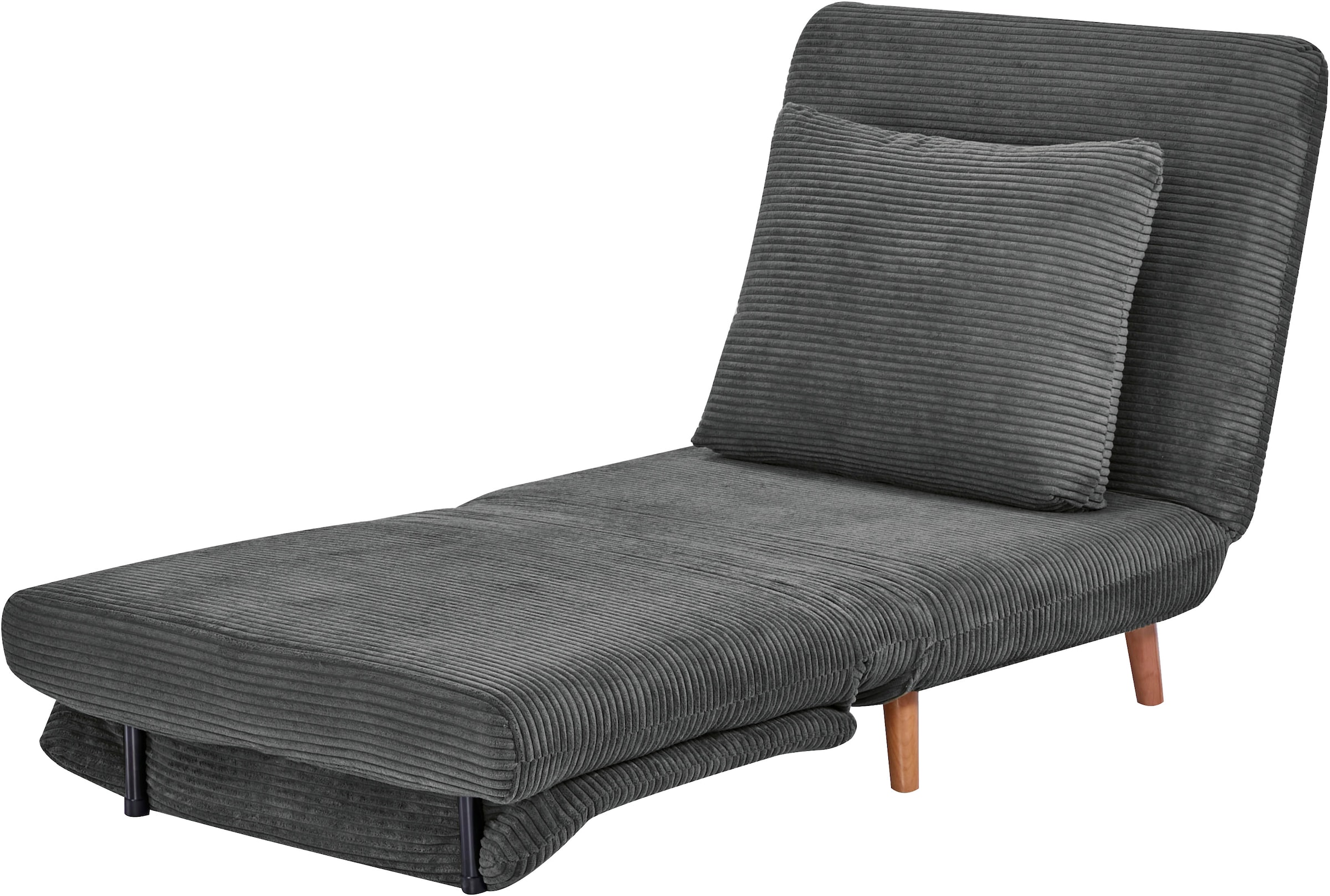 INOSIGN Sessel »AINSLEY«, wandelbar zum Gästebett, Schlafsofa, Webstoff u. Cord-Bezug