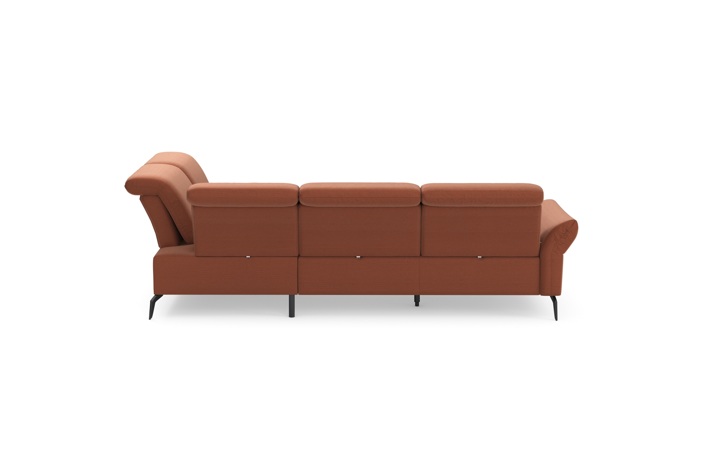 INOSIGN Ecksofa »Coco L-Form«, Sitztiefen-, Arm- und Kopfteilverstellung, Cord-Bezug, Fußhöhe 15 cm