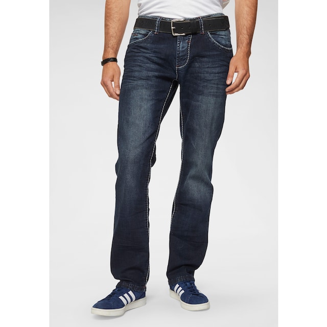 DAVID Straight-Jeans Steppnähten markanten »NI:CO:R611«, CAMP kaufen bequem mit