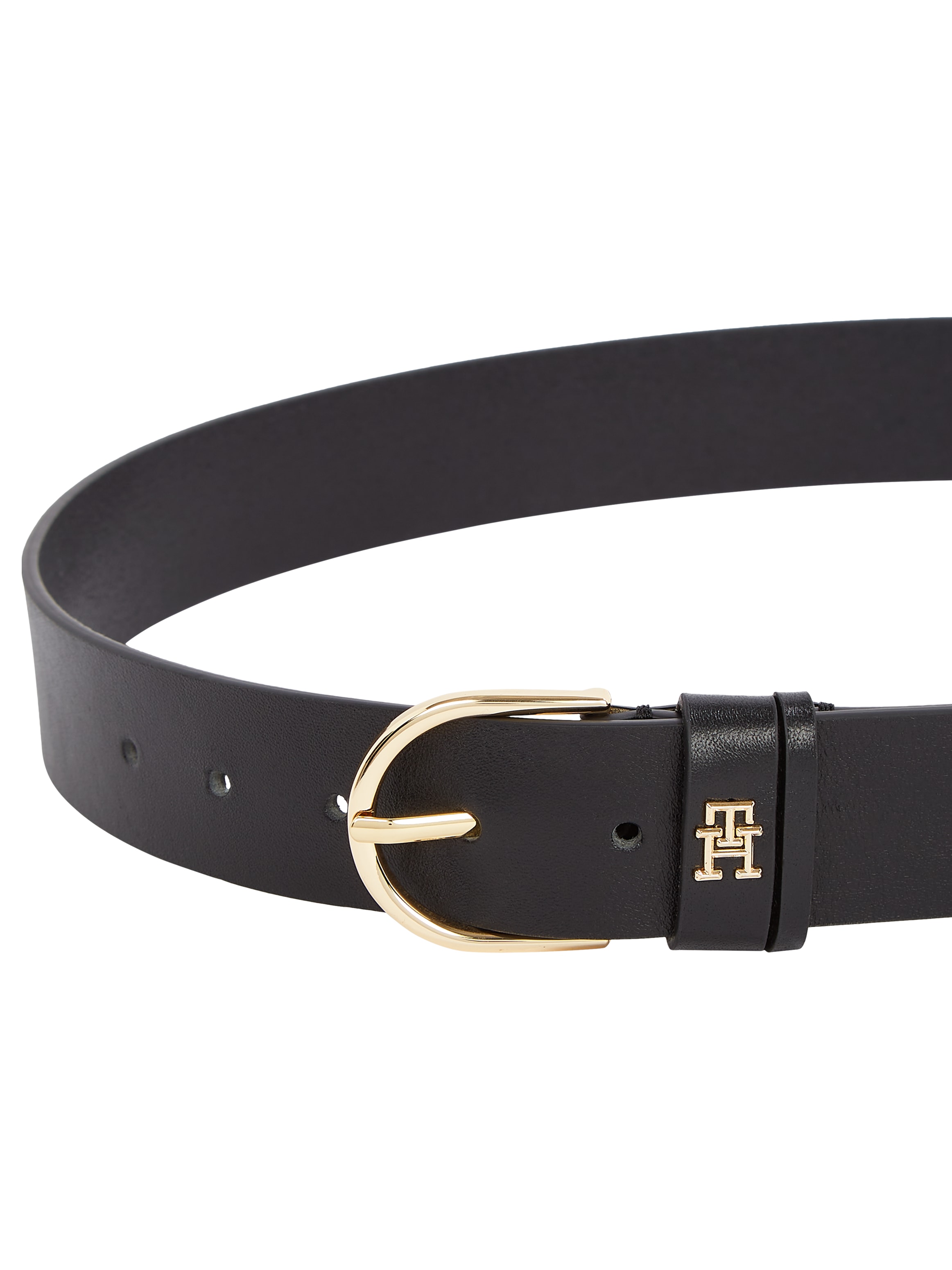 Tommy Hilfiger Ledergürtel »ESSENTIAL EFFORTLESS 3.5«, Ovale Einfachdornschließe, Logoemblem