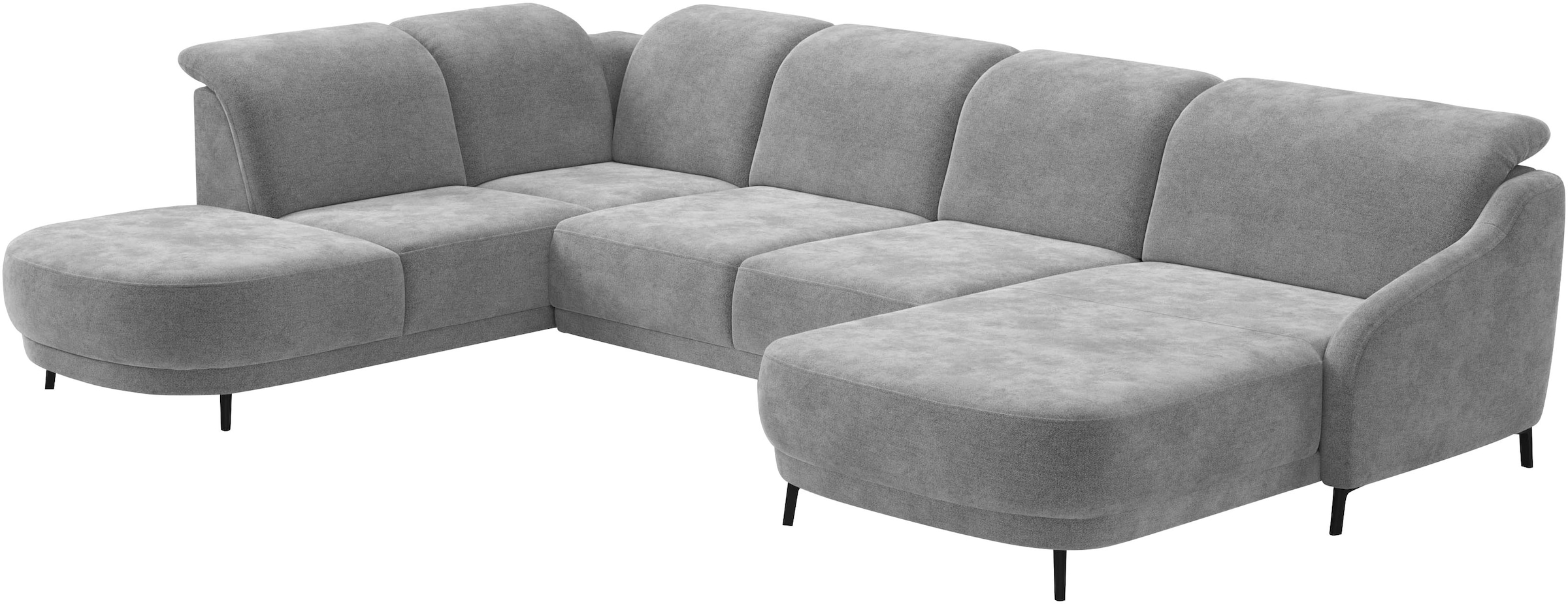 sit&more Wohnlandschaft »Blues U-Form«, inkl. Kopfteilverstellung, wahlweise mit Klapptisch und USB