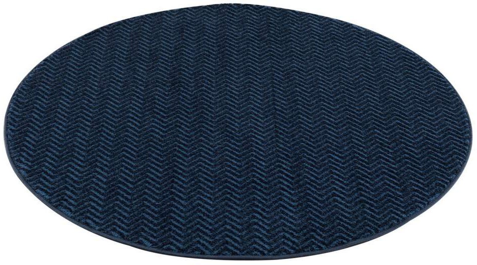 Carpet City Teppich »Friseé-Teppich FANCY805«, rund, 12 mm Höhe, Kurzflor, Einfarbig, 3D-Optik, Zickzack Look
