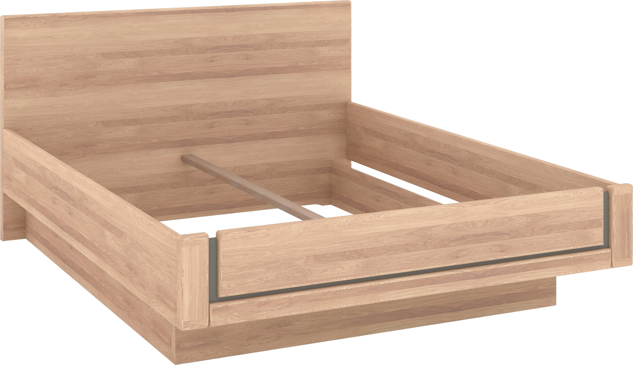 Musterring Holzbett »Sorrent, Bettgestell, Bettrahmen, teilmassiv Eiche«, (MADE IN GERMANY), Eiche teilmassiv, Liegehöhenverstellung, in schwebender Optik