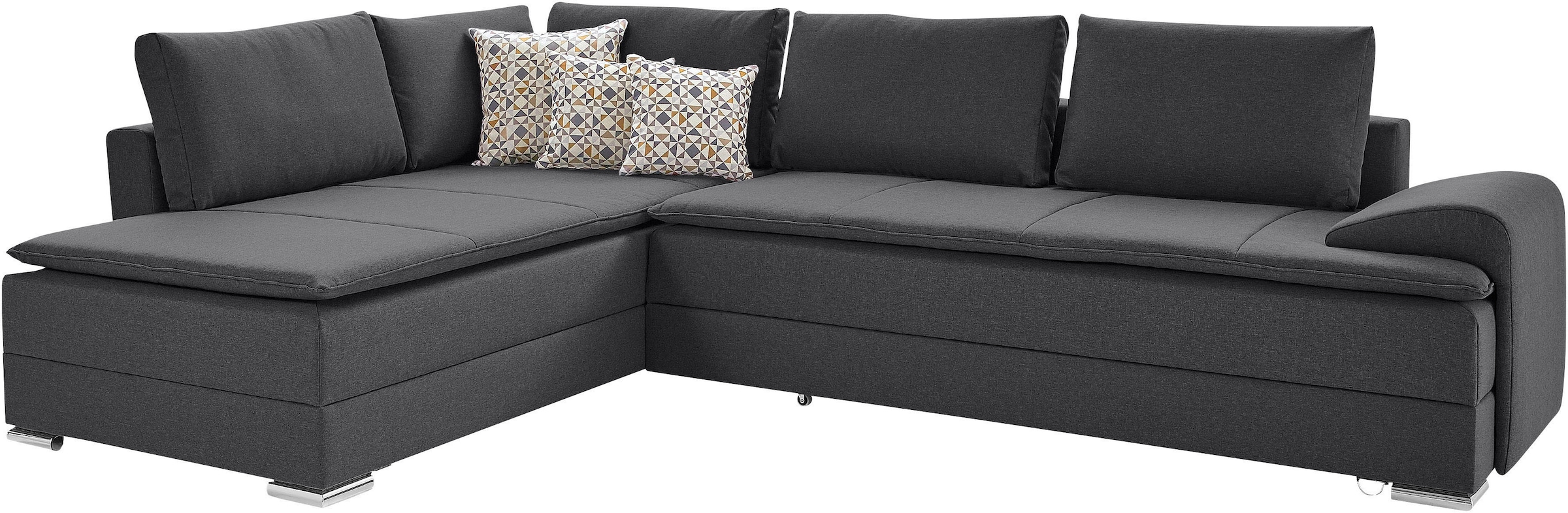 INOSIGN Ecksofa »Boxspringbett Night & Day L-Form mit Dauer-Schlaffunktion mit Armlehne«, mit Boxspring-Bettfunktion 180x200 cm und Bettkasten, Dauerschläfer!
