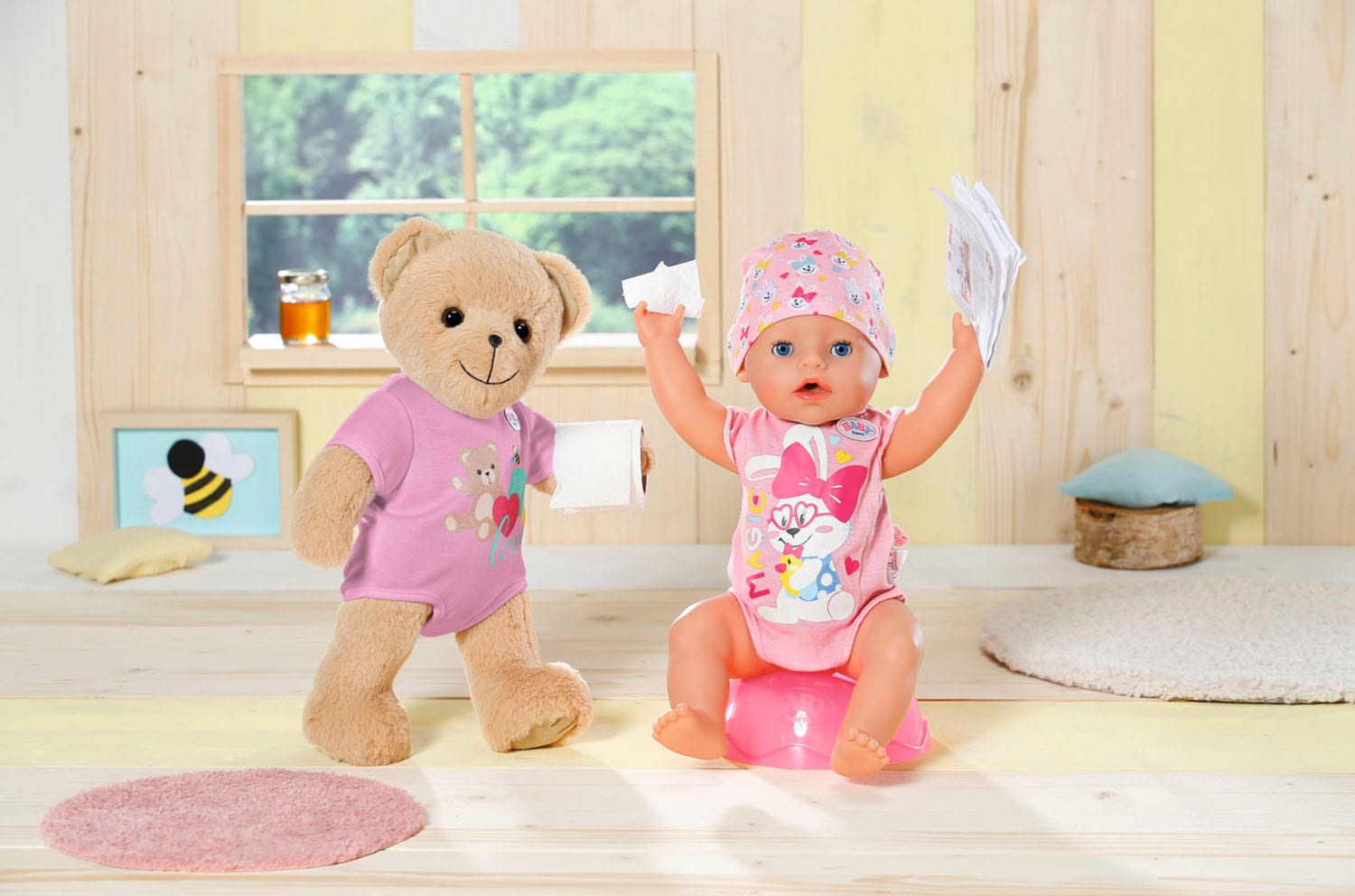 Baby Born Kuscheltier »Teddy Bär, pink«, inklusive Strampler - Teddybär
