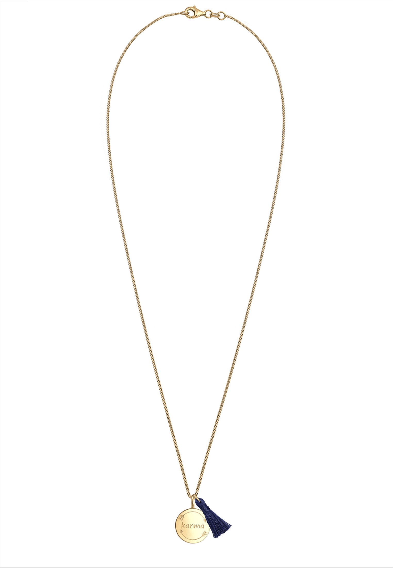 Elli Kette mit Anhänger »Tassel Karma Anhänger Wordings Boho 925 Silber«