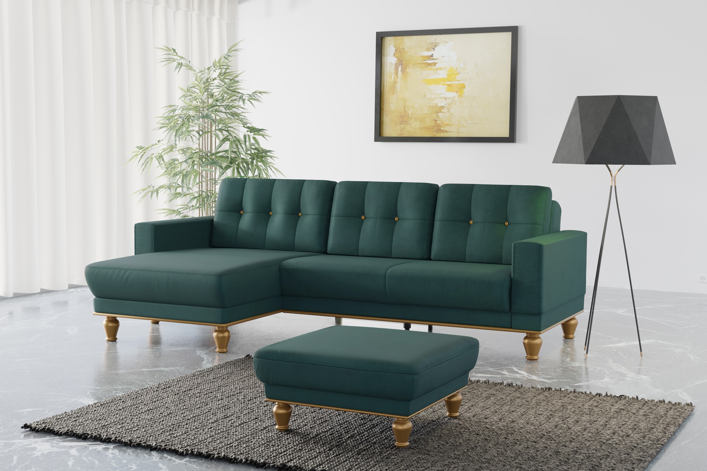 sit&more Ecksofa »Orient 5 L-Form«, mit Strass-Stein, wahlweise mit Bettfun günstig online kaufen