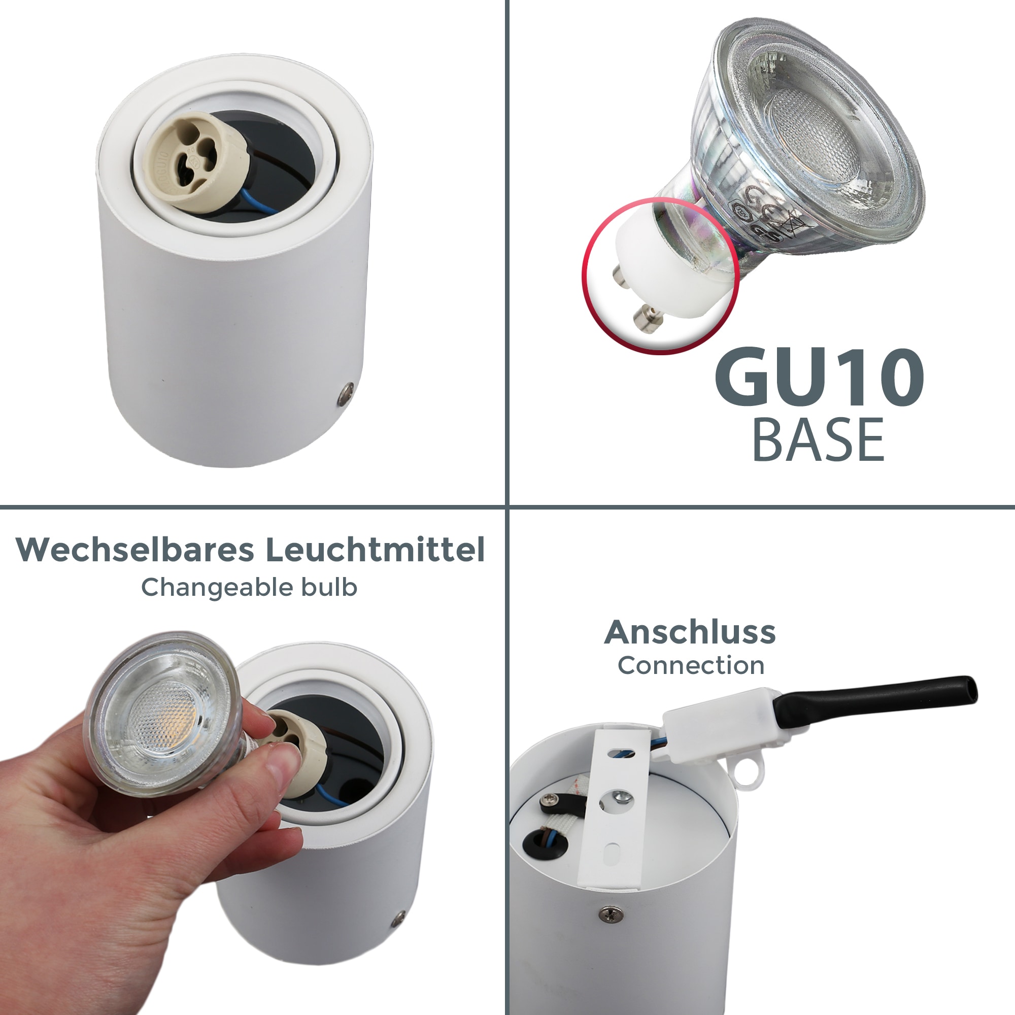 B.K.Licht LED Aufbaustrahler, 1 flammig-flammig, Aufbauleuchte, schwenkbar,  inkl. 5W 400lm 3.000K, Deckenspot, weiß auf Raten bestellen