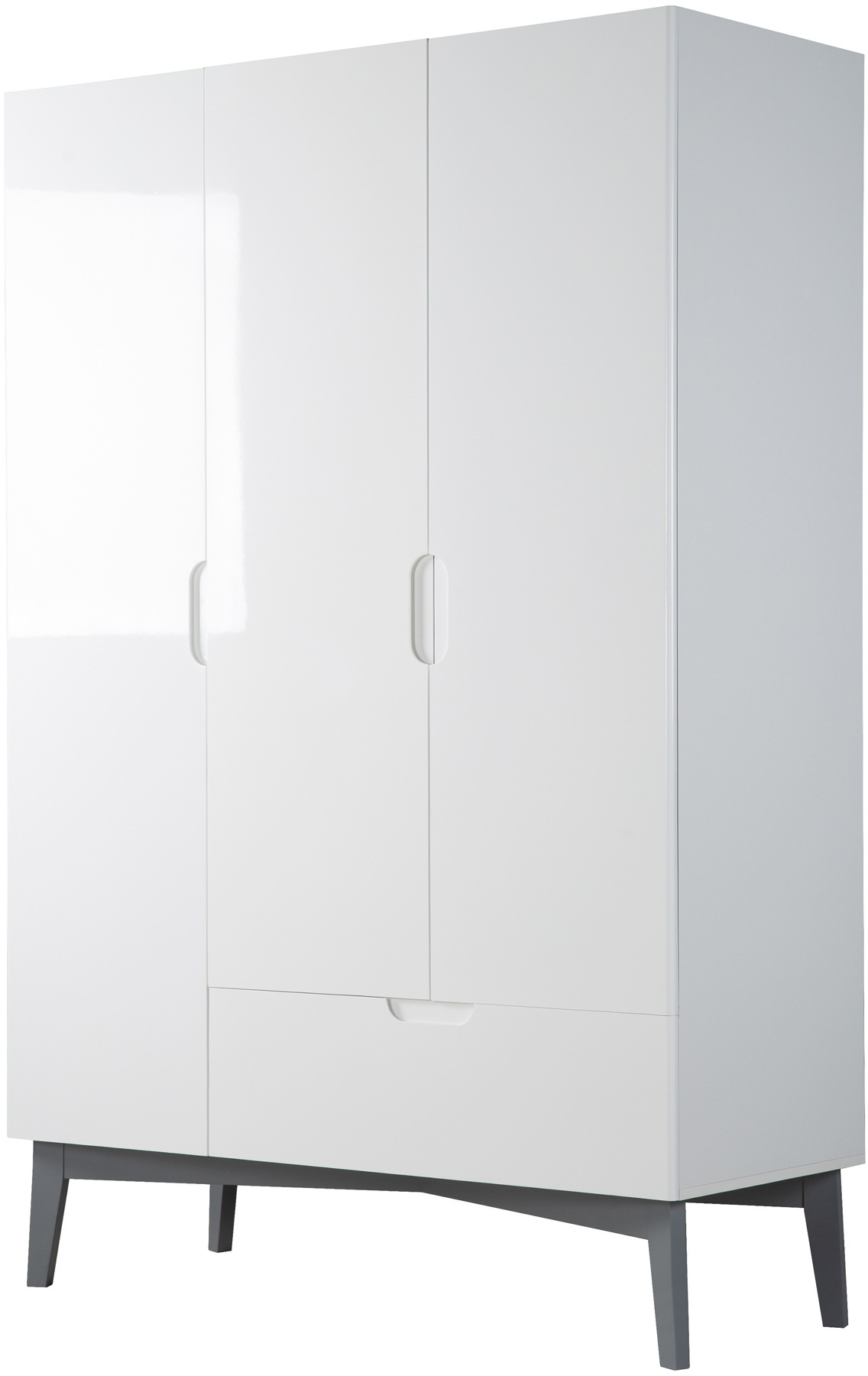 roba® Babyzimmer-Komplettset »Retro 2«, (Set, 3 St., Kinderbett, Schrank, Wickelkommode), mit Kinderbett, Schrank und Wickelkommode, Front in MDF Hochglanz weiß