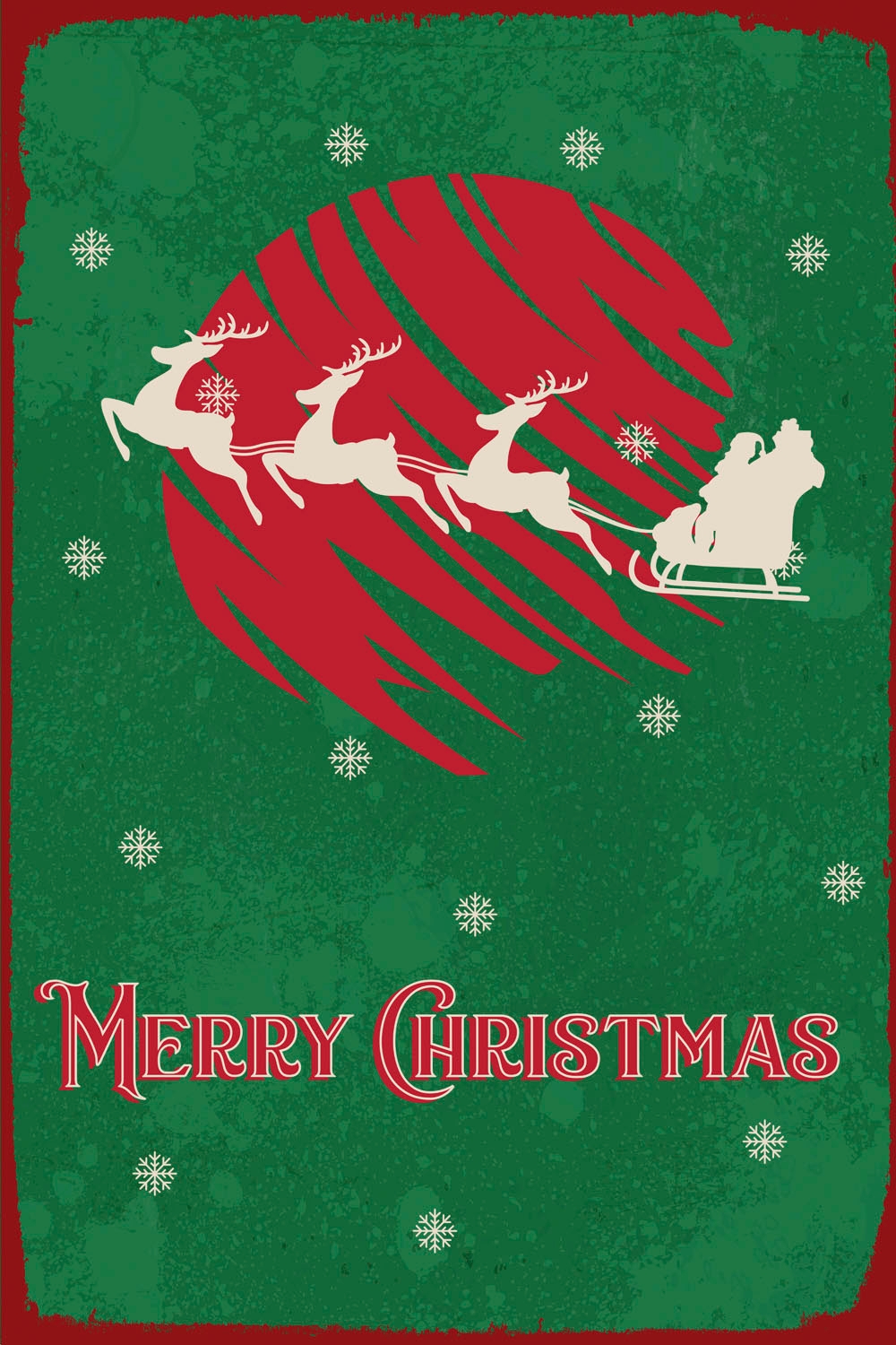 queence Metallbild »Santa Sleigh« Schriftzug | Schriftzüge | Weihnachten 1 Stk. tlg. Stahlschilder