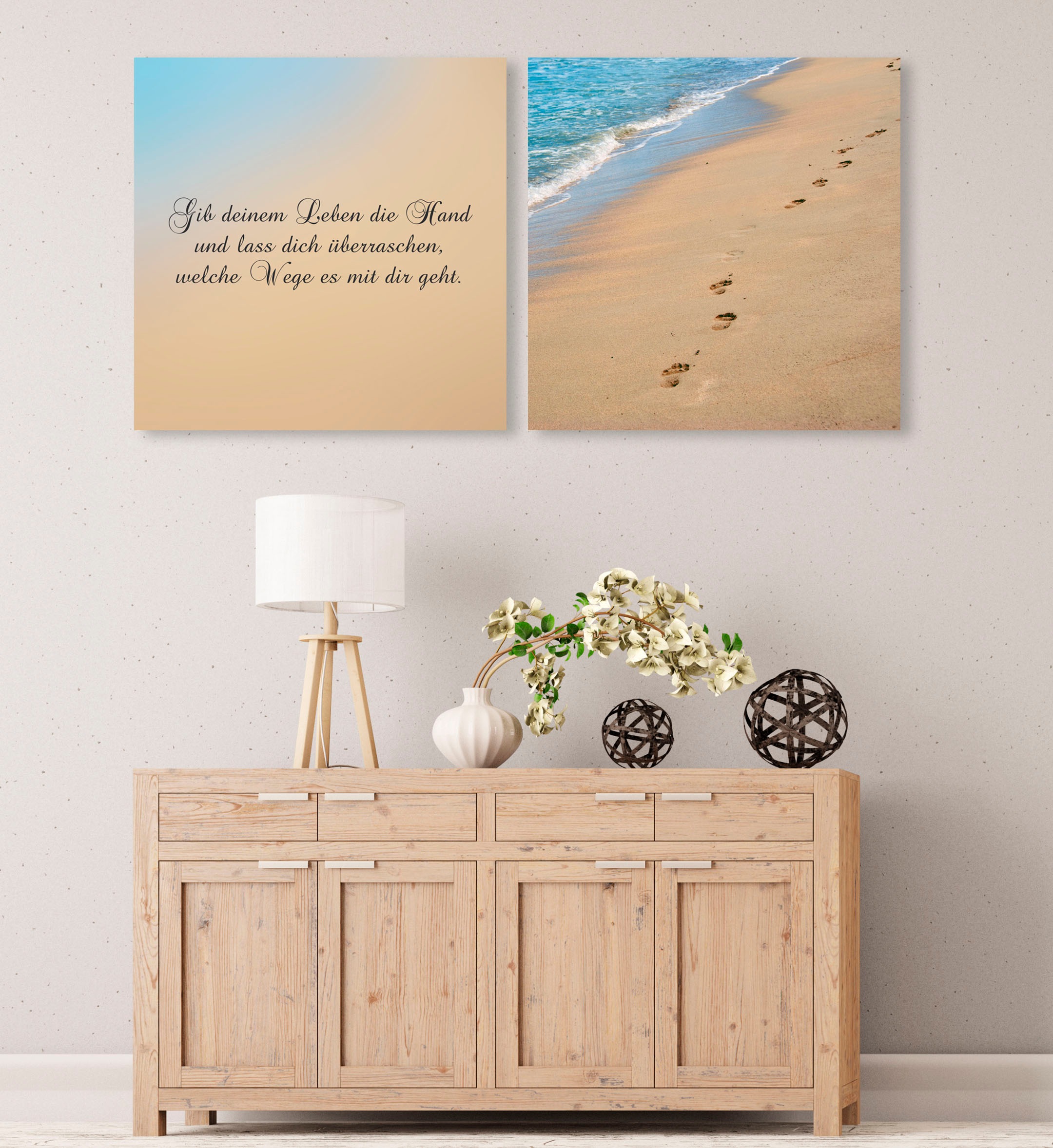 queence Leinwandbild »Wege«, Strand-Strandbilder-Meer-Meer Bilder-Kunst-Mod günstig online kaufen
