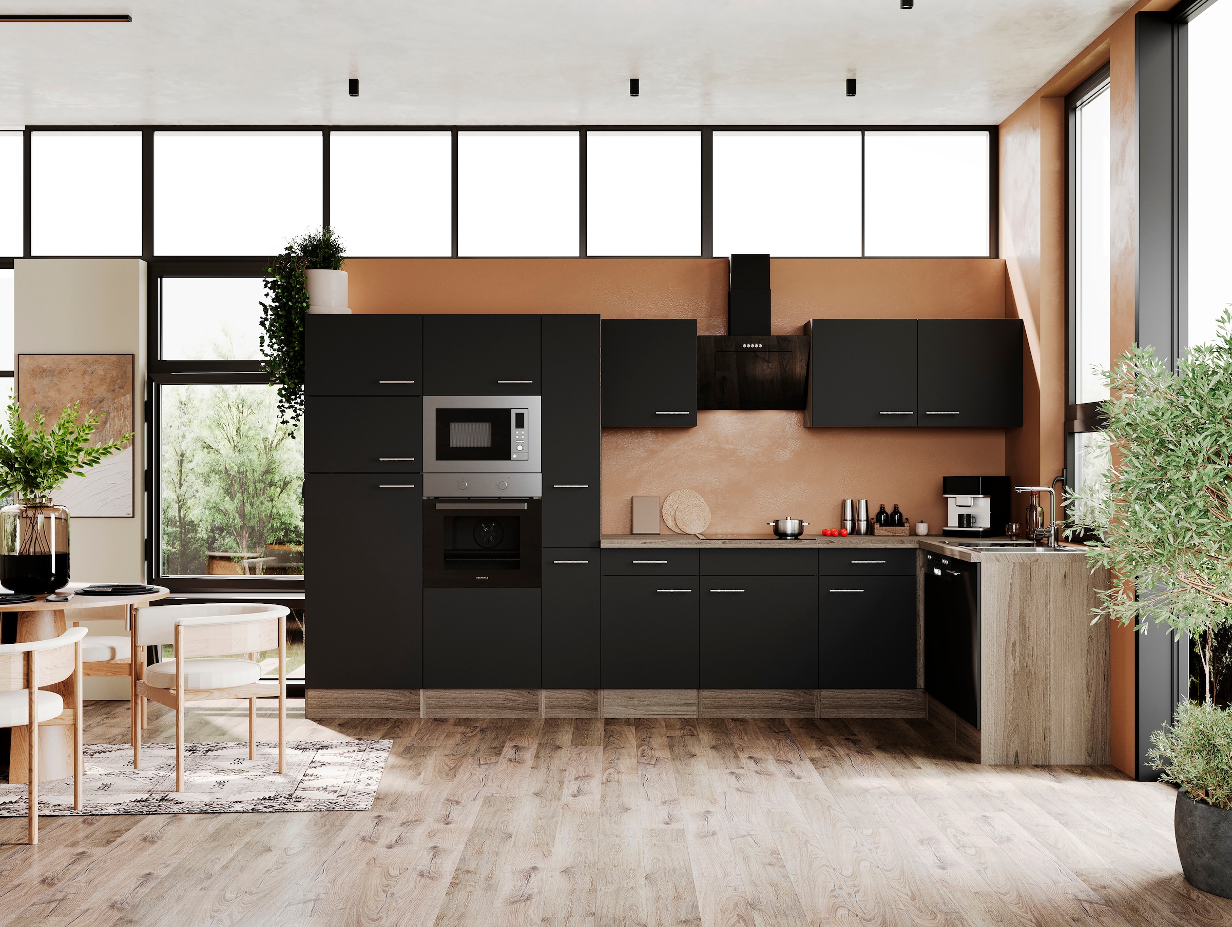 RESPEKTA Winkelküche »Oliver« Breite 370 cm, wechselseitig aufbaubar