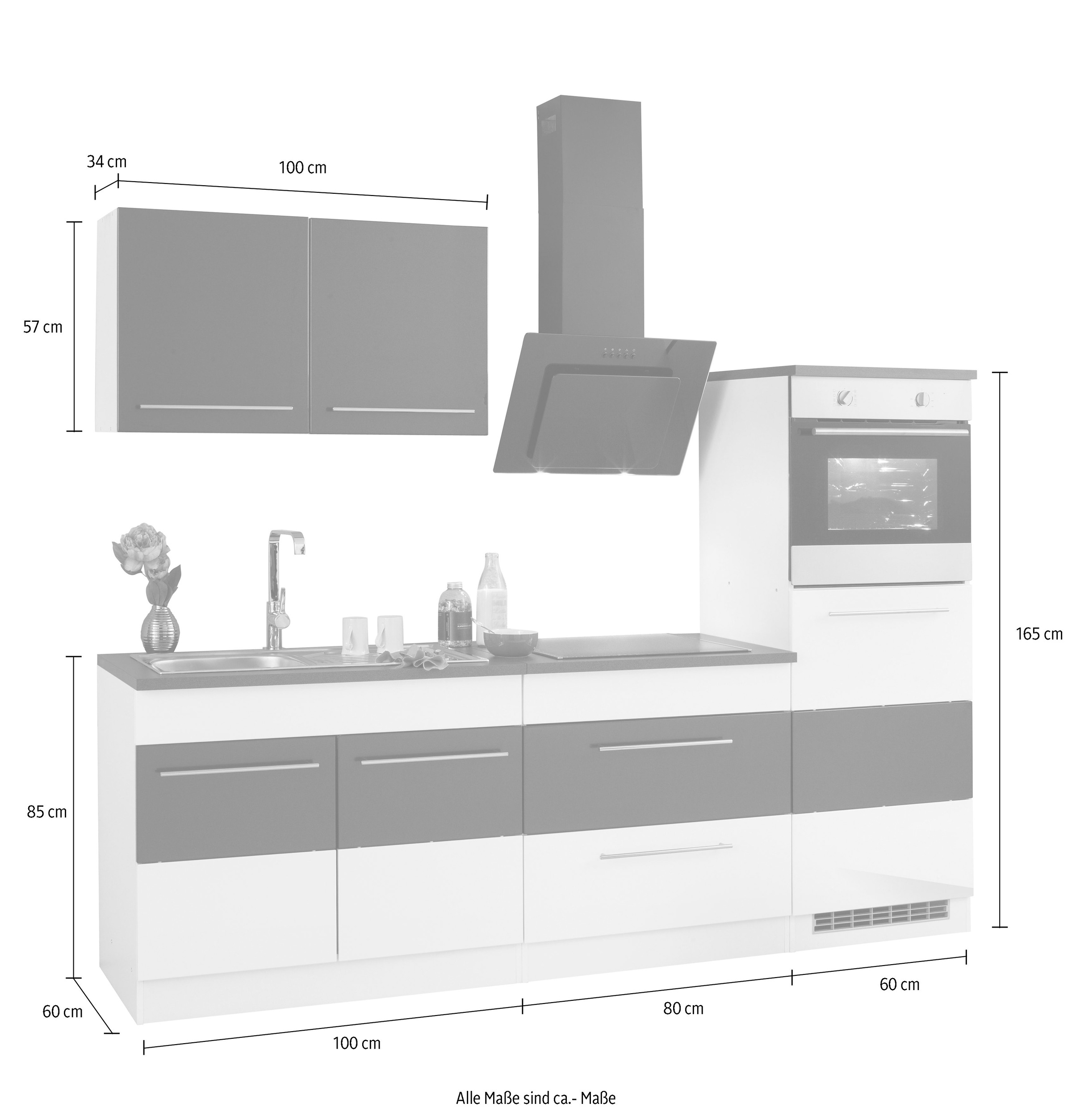 bestellen Breite cm MÖBEL Küchenzeile 240 HELD »Trient«, online mit E-Geräten,