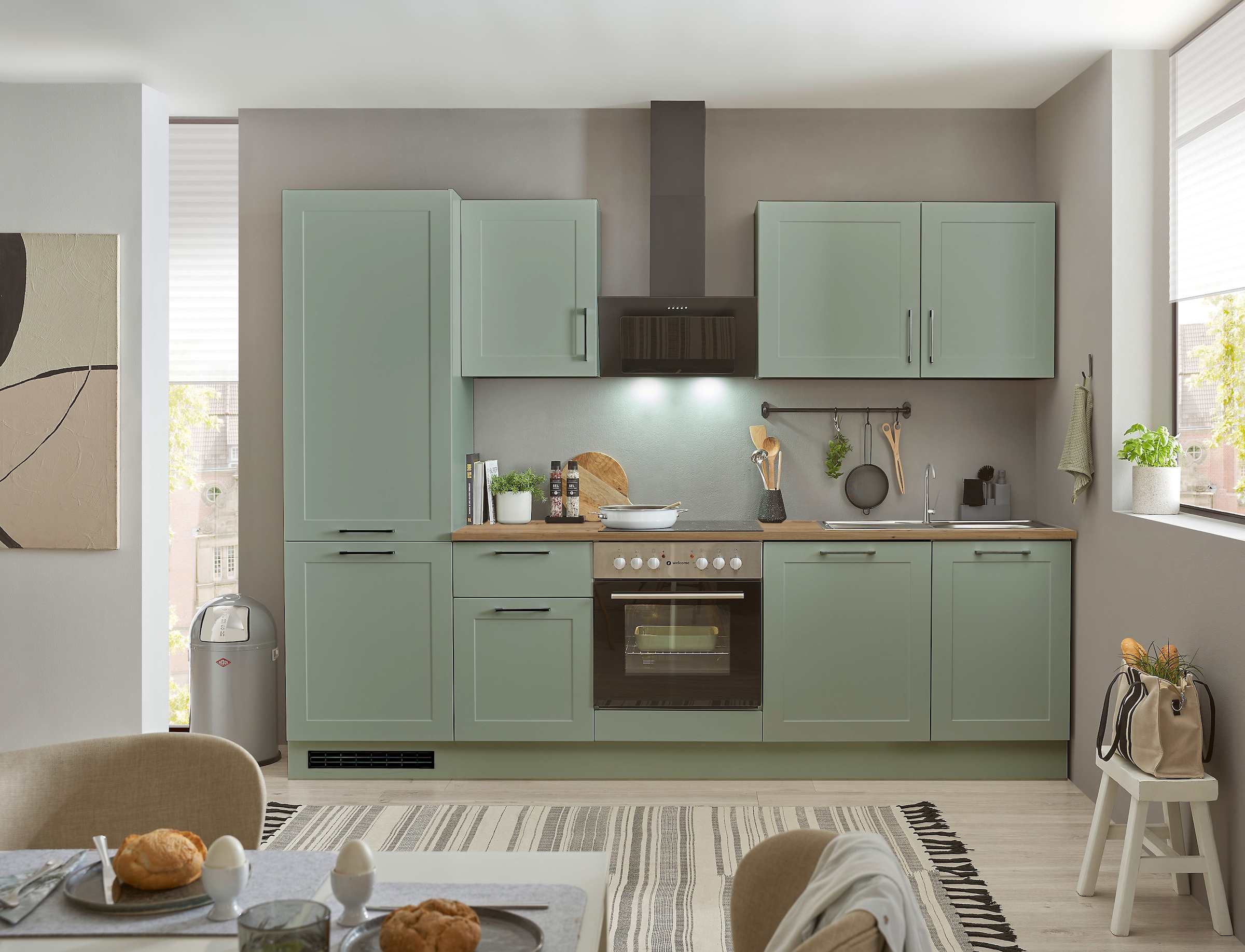 BASIC by Balculina Küchenzeile »Marsi« Breite 280 cm, wahlweise mit E-Gerät günstig online kaufen