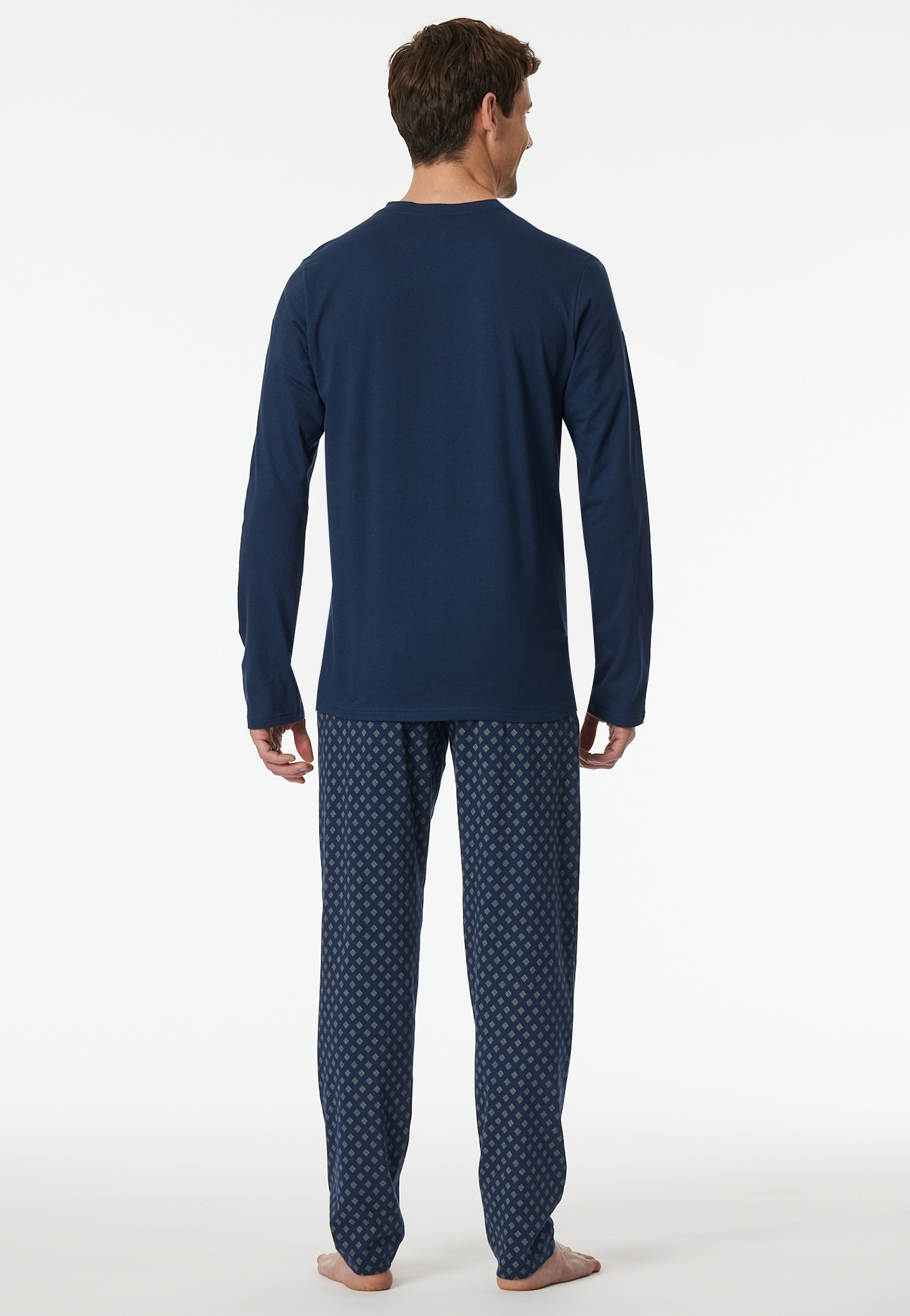 Schiesser Schlafanzug »"Casual Essentials"«, (2 tlg.), mit V-Ausschnitt