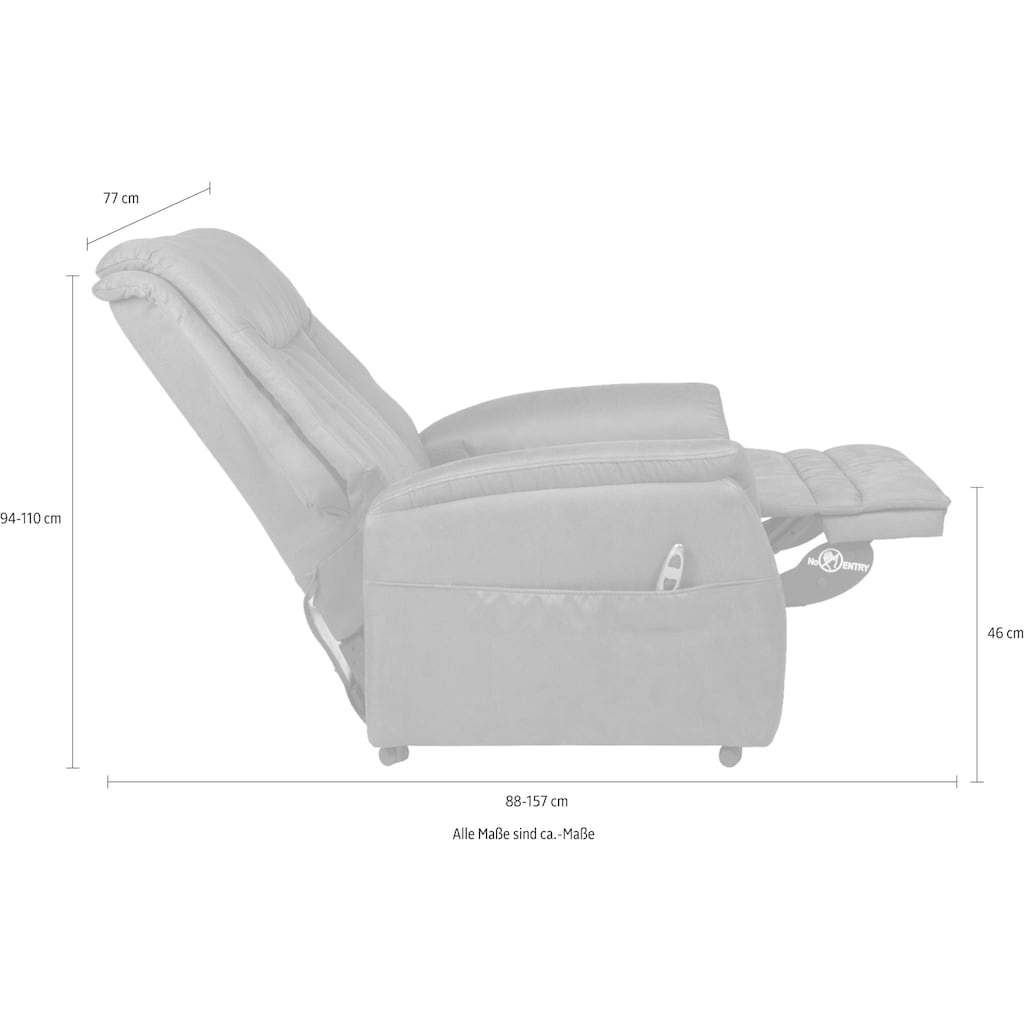 Duo Collection TV-Sessel »Siena mit elektrischer Aufstehhilfe«, Relaxfunktion und Taschenfederkern mit Stahlwellenunterfederung