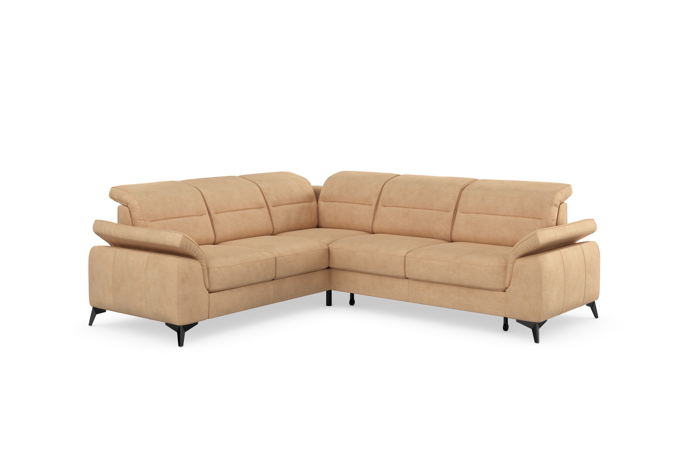 sit&more Ecksofa »Sinatra L-Form«, optinal mit Kopfteilverstellung und Armteilfunktion, Metallfüße