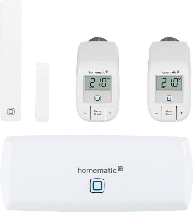 Homematic IP Smart-Home Starter-Set »Raumklima (WLAN) + 1 zusätzliches Heizkörperthermostat basic«