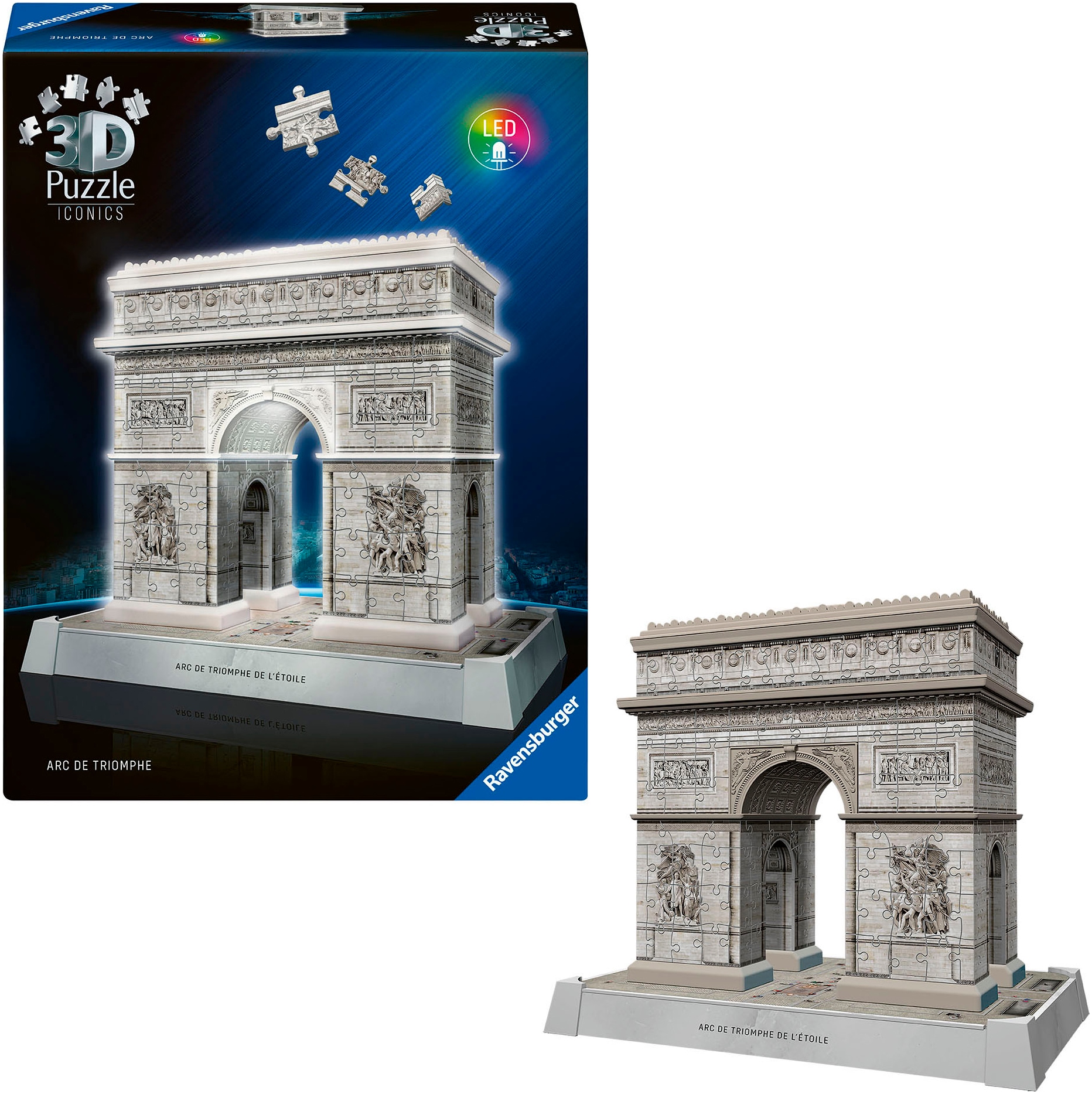 Ravensburger 3D-Puzzle »Iconics: Triumphbogen Paris - mit Licht«, Made in Europe