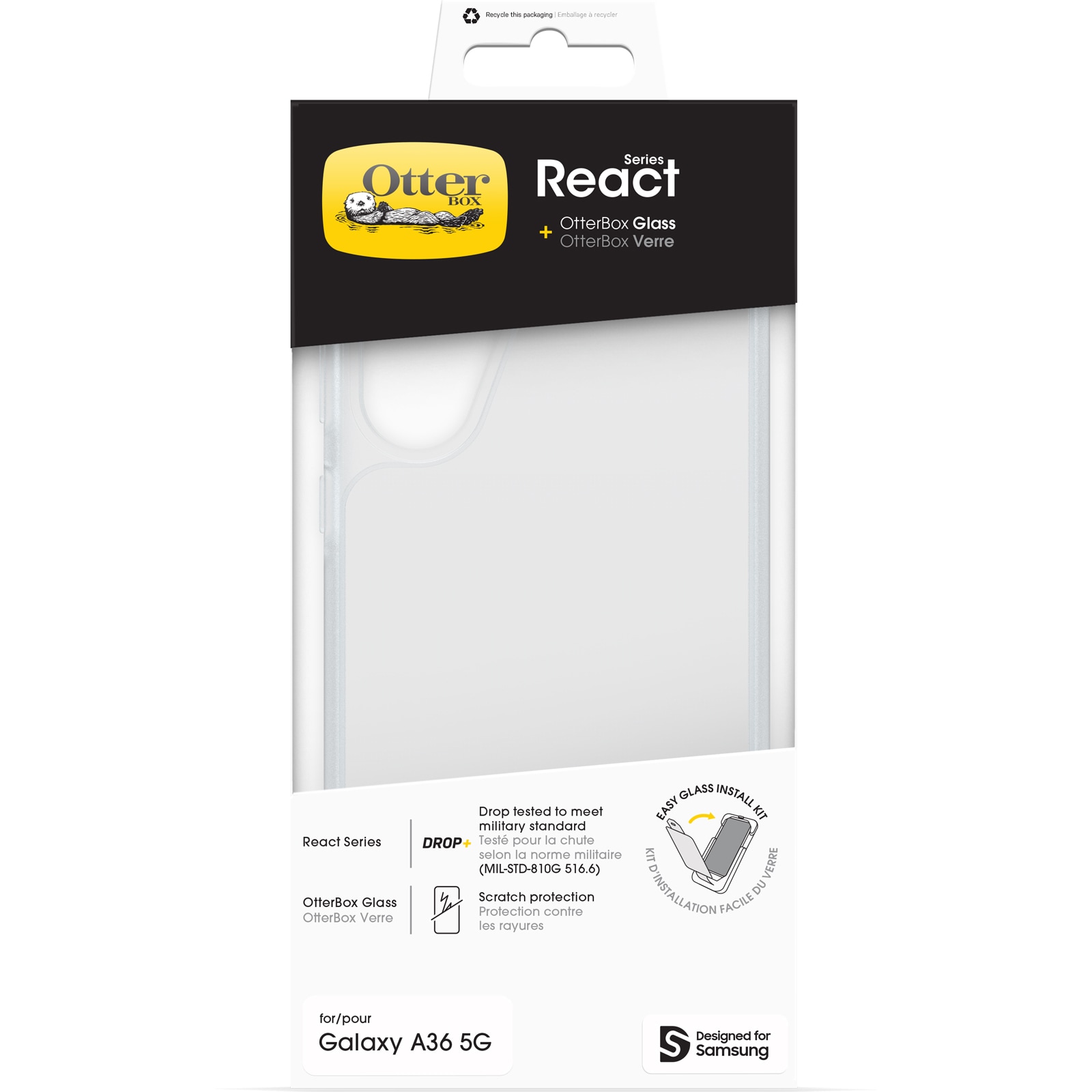 Otterbox Handyhülle »React Series + Glass für Galaxy A36 5G«, Samsung Galaxy A36 5G, Backcover, Schutzhülle, Handyschutzhülle, Case, Schutzcase, stoßfest