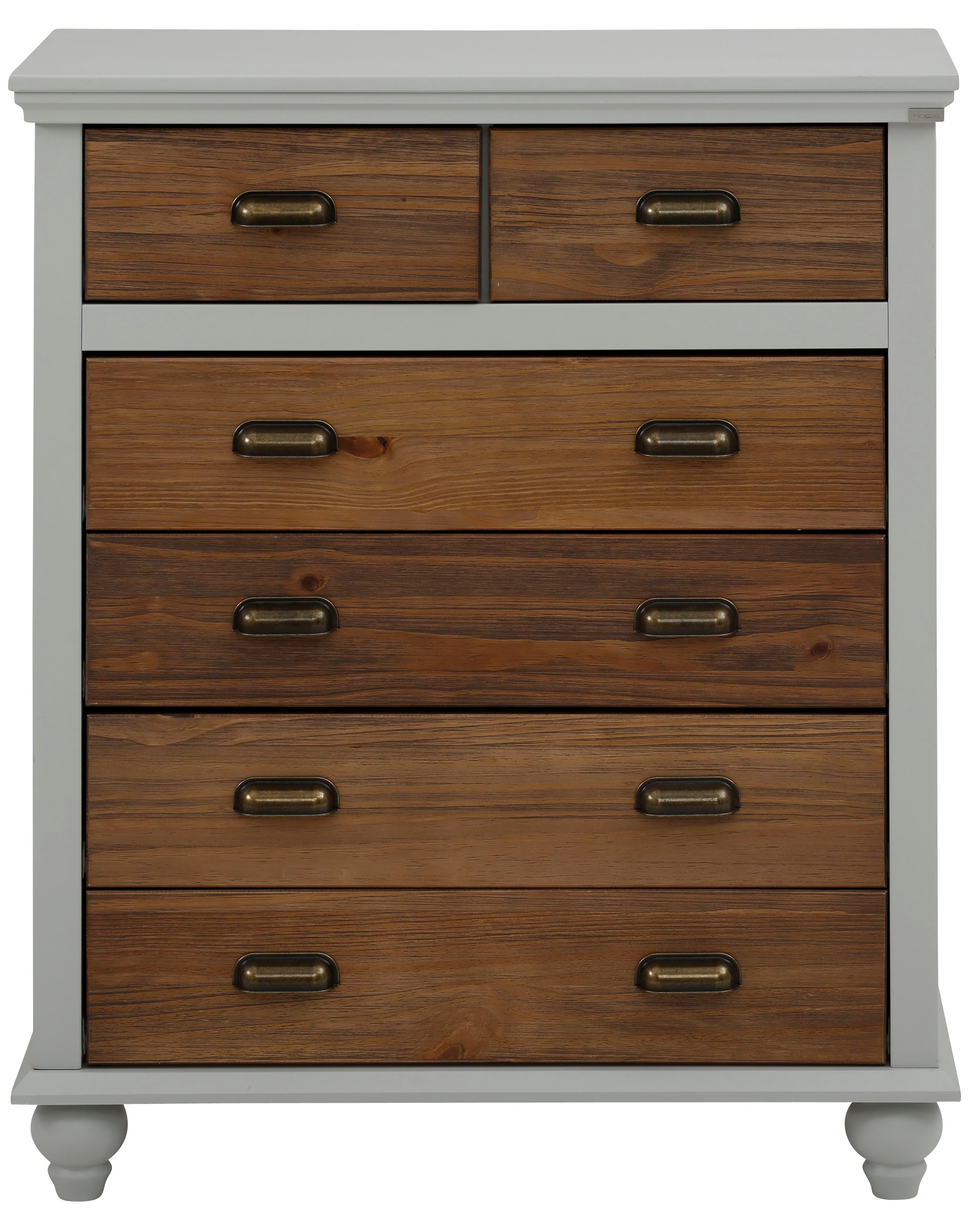 Home affaire Kommode »Borey«, (1 St.), 2 kleine und 4 große Schubkästen, Massivholz, Höhe 100cm, Breite 80cm