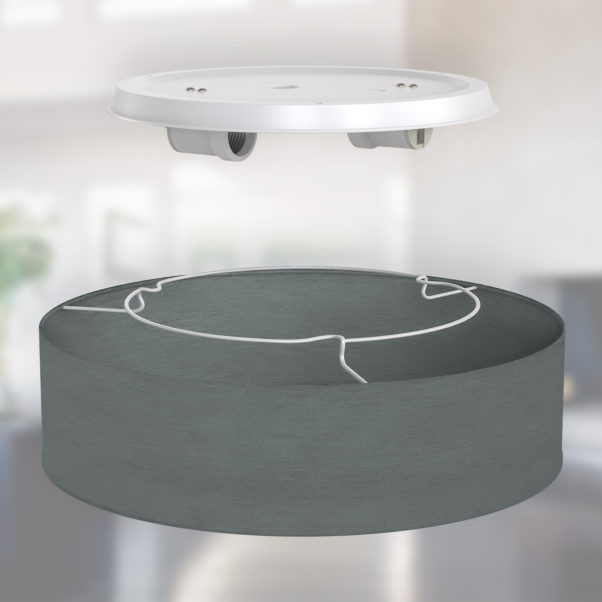 B.K.Licht LED Deckenleuchte, 2 flammig, Leuchtmittel E27 | ohne Leuchtmittel, Deckenlampe, Textil Lampenschirm, E27, Schlafzimmer, Wohnzimmer