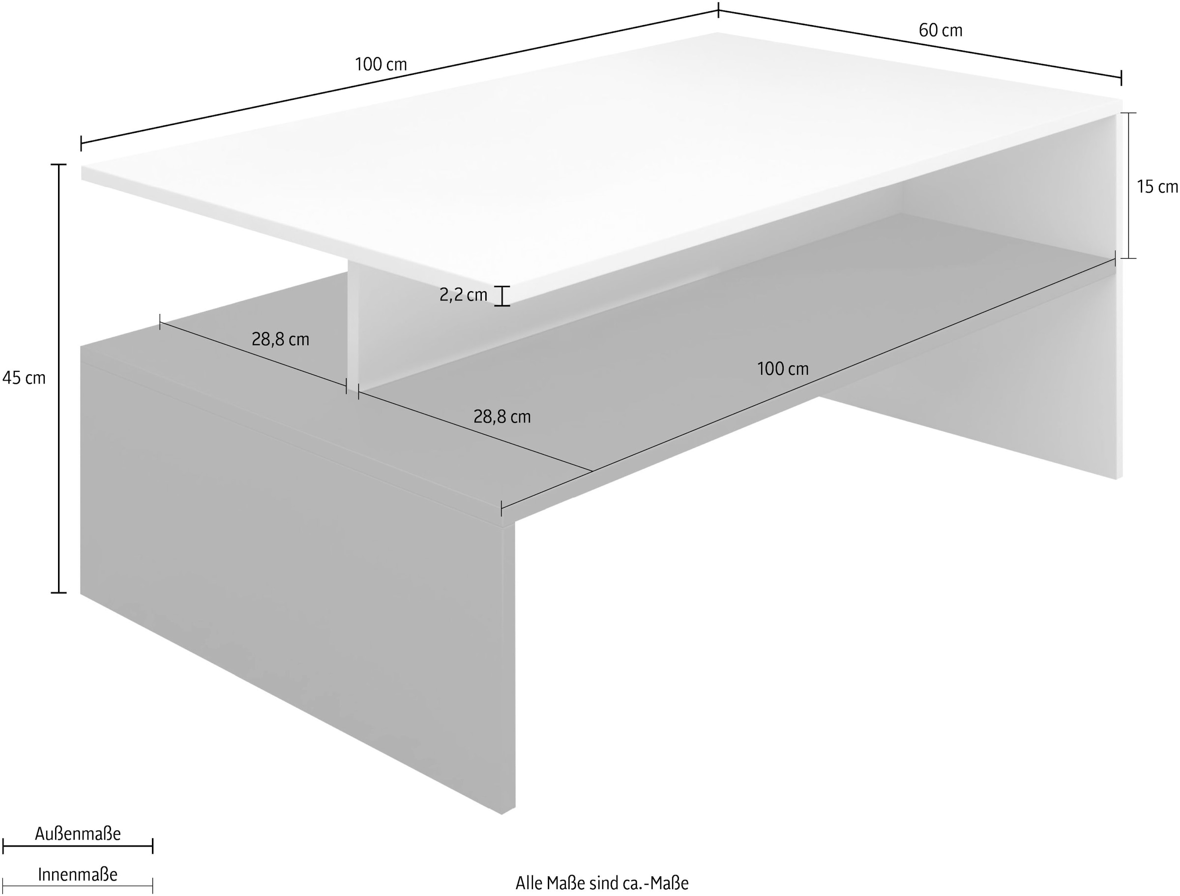 Helvetia Couchtisch »Baros«, 100 x 60 cm