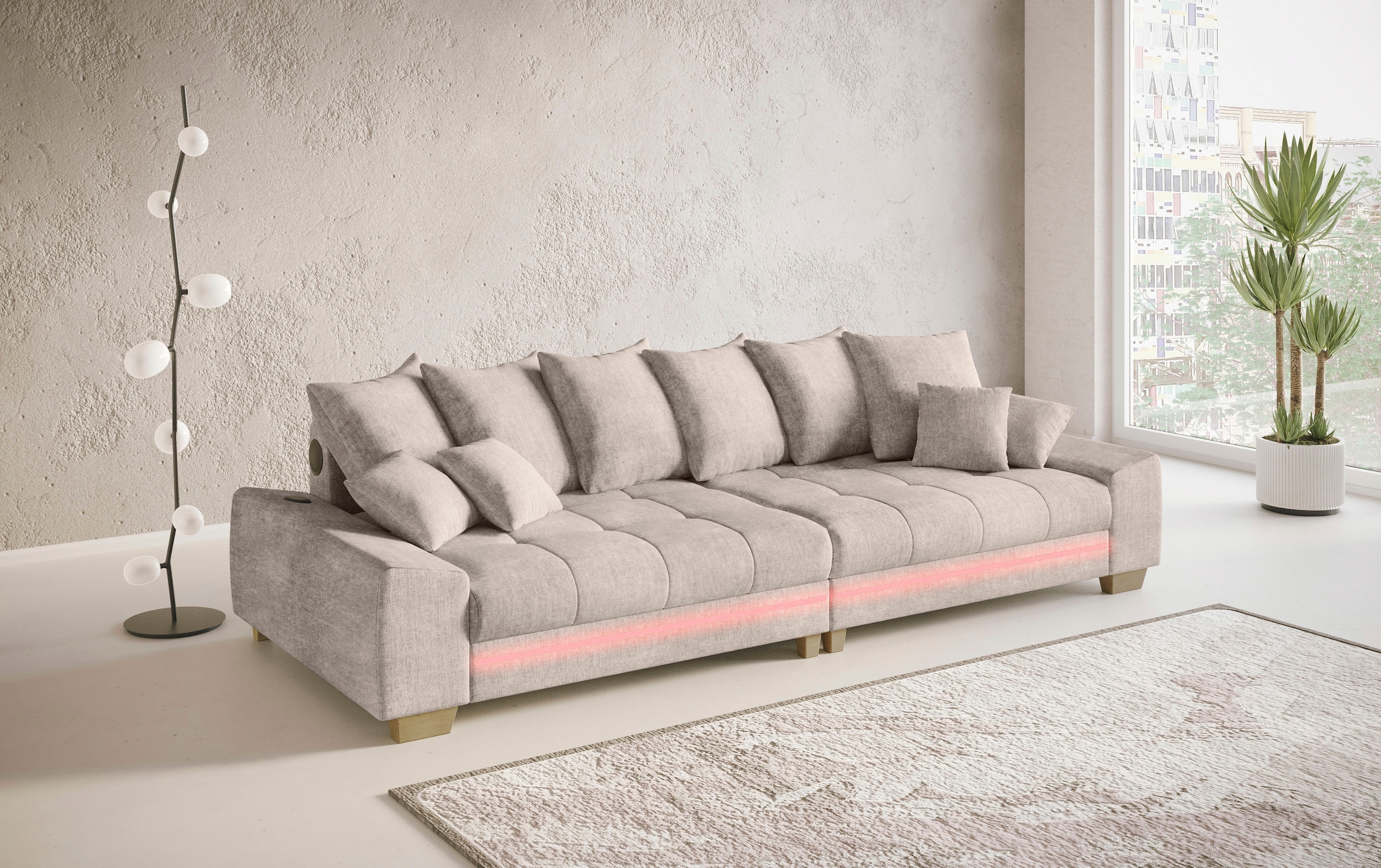 Mr. Couch Big-Sofa »Nikita II«, mit RGB-LED, Bluetooth-Soundsystem, Kaltschaum