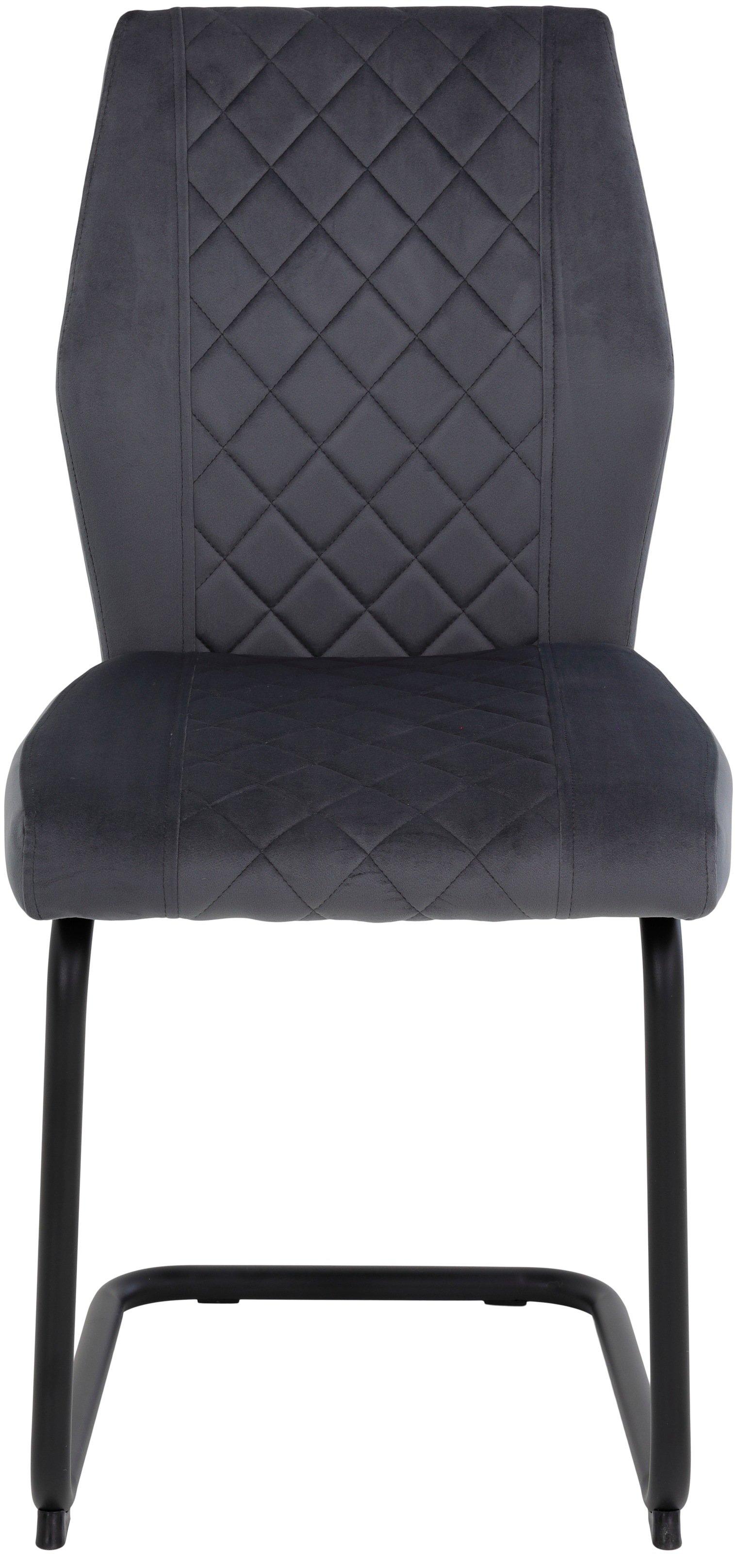 HELA Freischwinger »Freischwinger DALLAS 140kg belastbar, mit Rautensteppung«, (Set), 4 St., Samtvelours VELVET, Esszimmerstuhl, Rücken und Sitz ergonomisch gepolstert