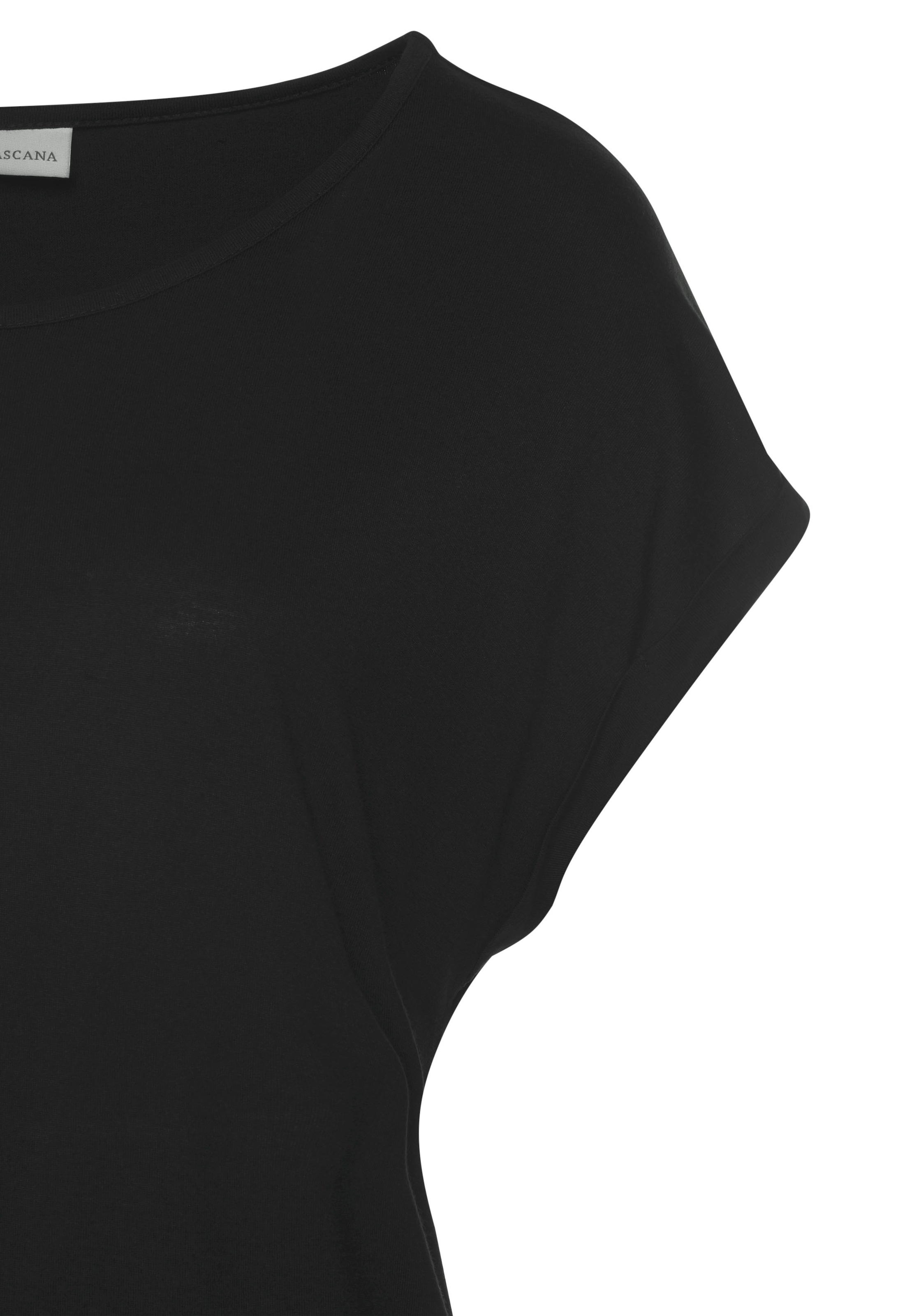 LASCANA Kurzarmshirt mit Rundhalsausschnitt, Jerseyware, Ärmelaufschlag, Basic