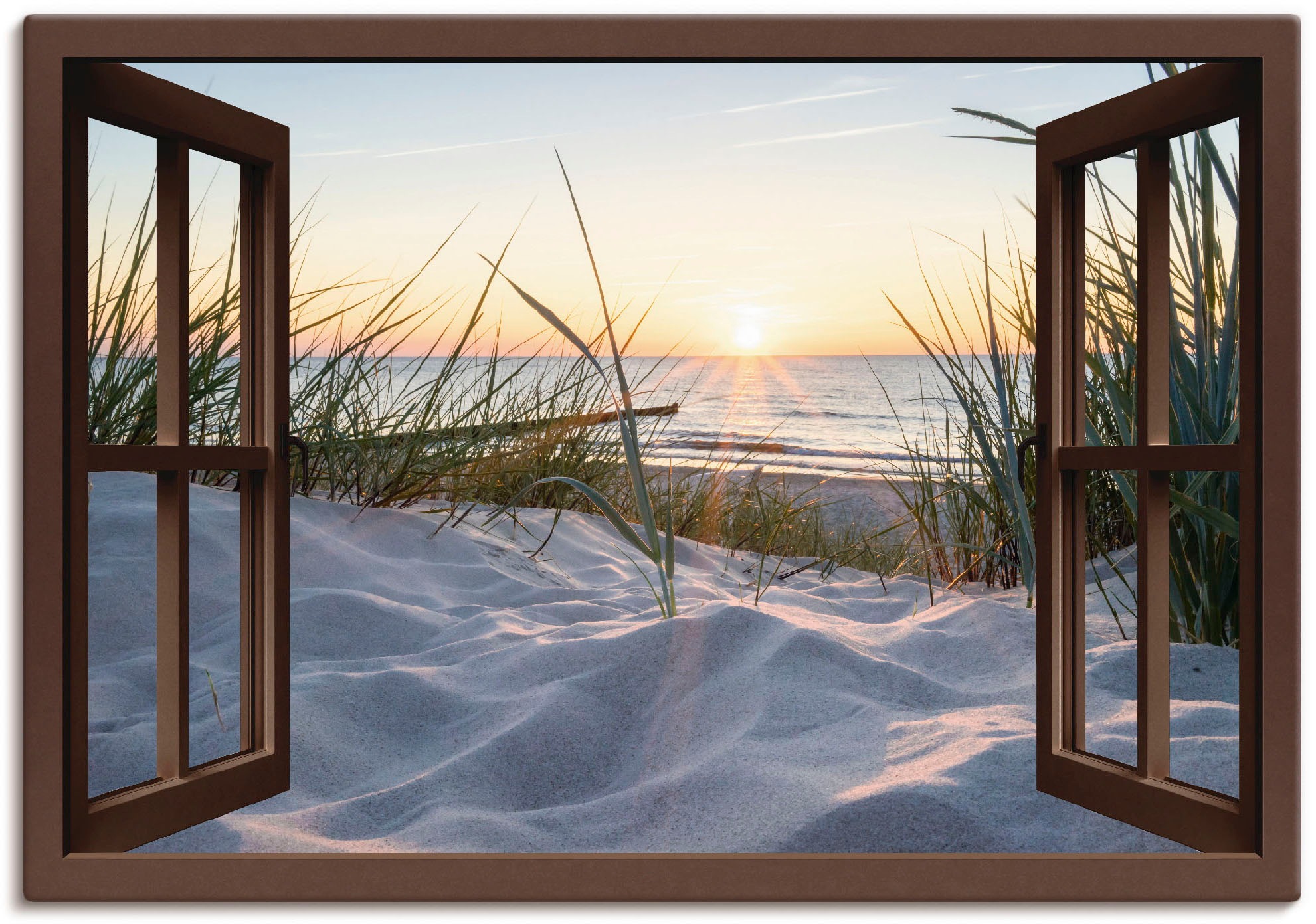 Artland Wandbild »Ostseestrand durchs Fenster« Meer Bilder 1 Stk. tlg. als günstig online kaufen
