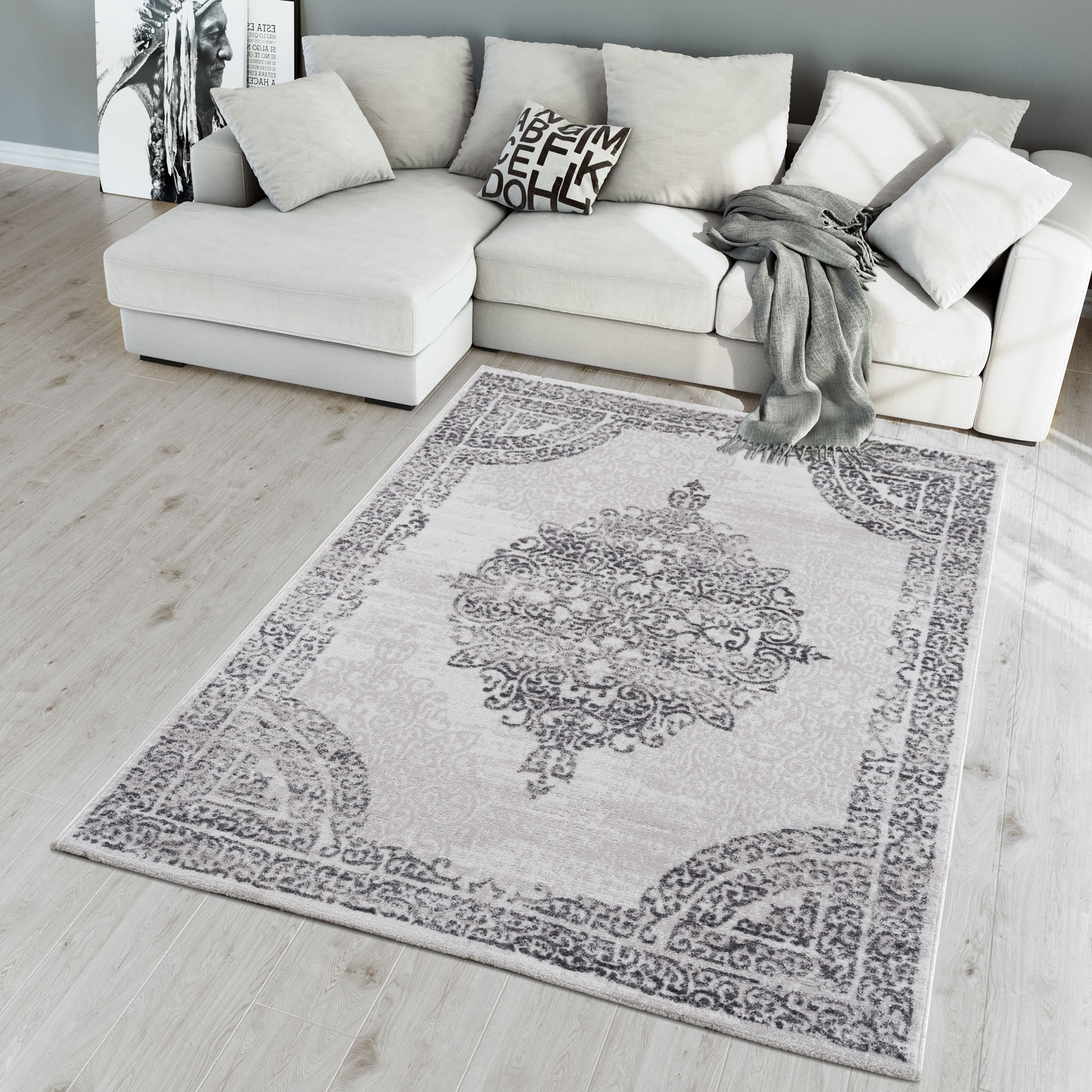 Sanat Teppich »Evra 7001«, rechteckig, 22 mm Höhe, Wohnzimmer, Kurzflor, modern, Läufer