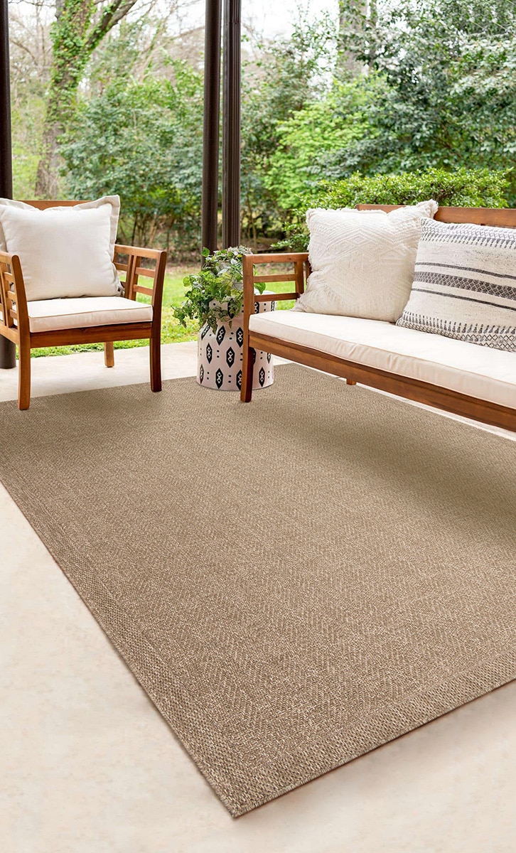 the carpet Teppich »Kansas«, rechteckig, 1 mm Höhe, moderner robuster In und Outdoor Teppich Jute Look
