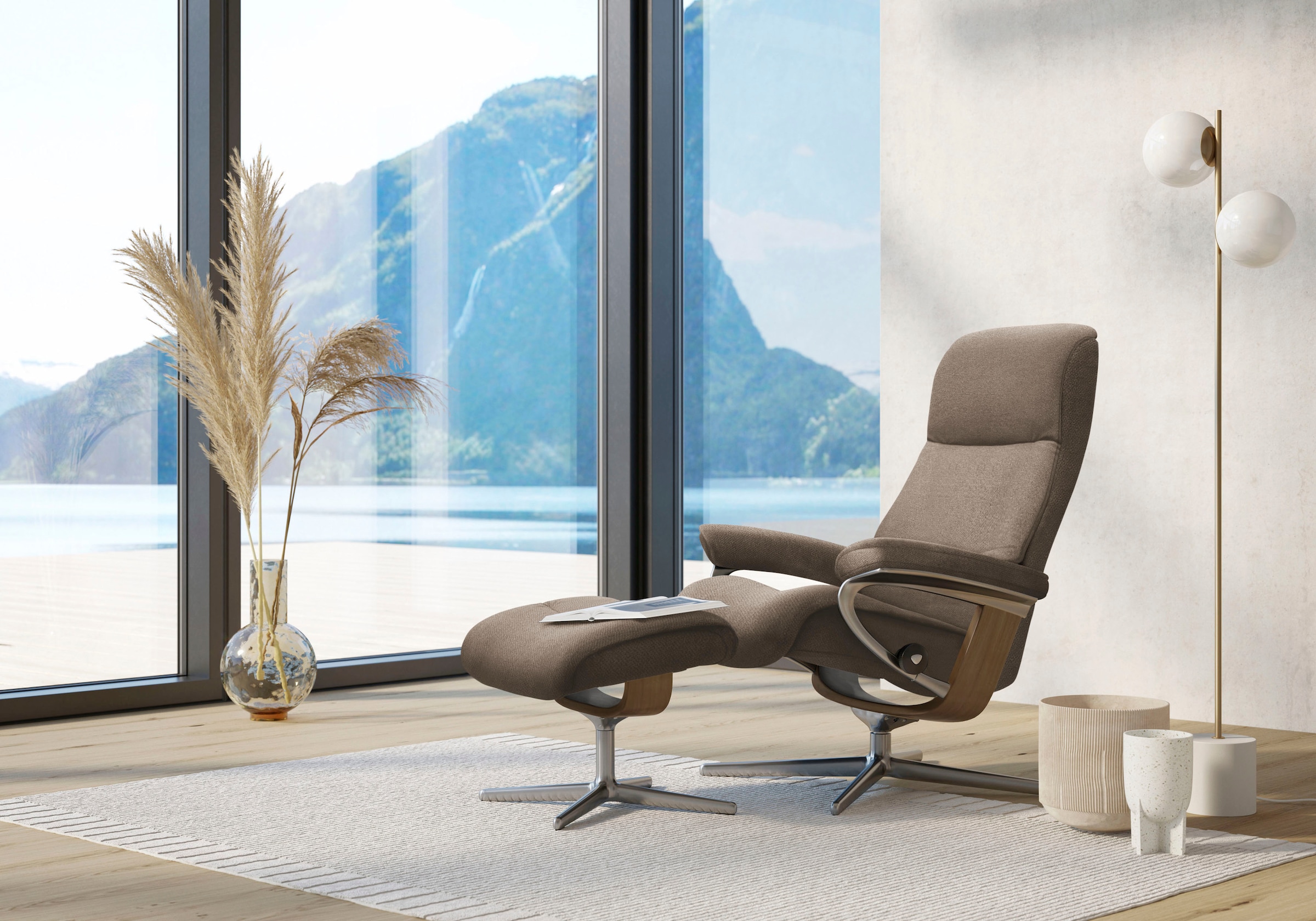 Stressless® Relaxsessel »View«, mit Cross Base, Größe S, M & L, Holzakzent günstig online kaufen