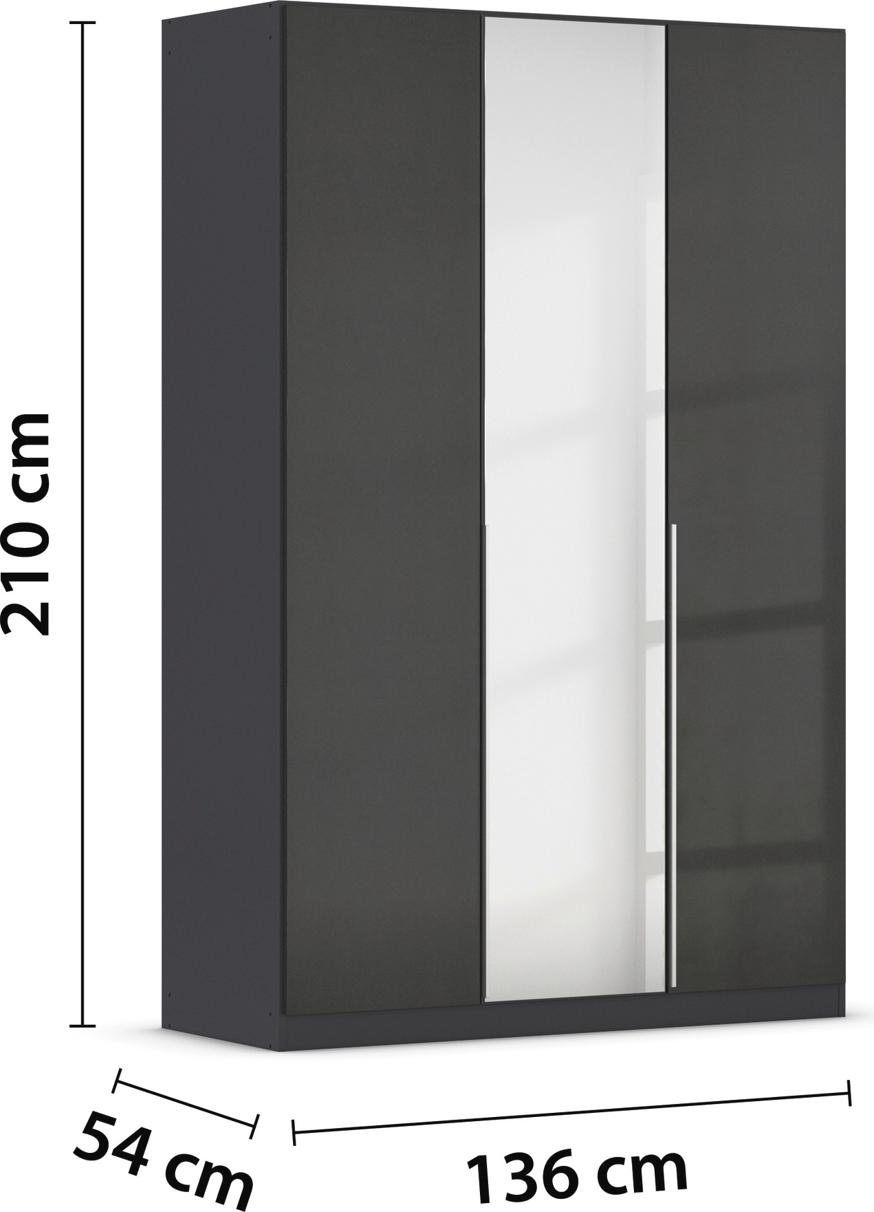 rauch Drehtürenschrank »Kleiderschrank Schrank Garderobe AGORDO mit Dekor- oder Hochglanzfront«, (in zwei Griff-Farben), durchdachte Innenausstattung, in 6 Breiten und 2 Höhen MADE IN GERMANY