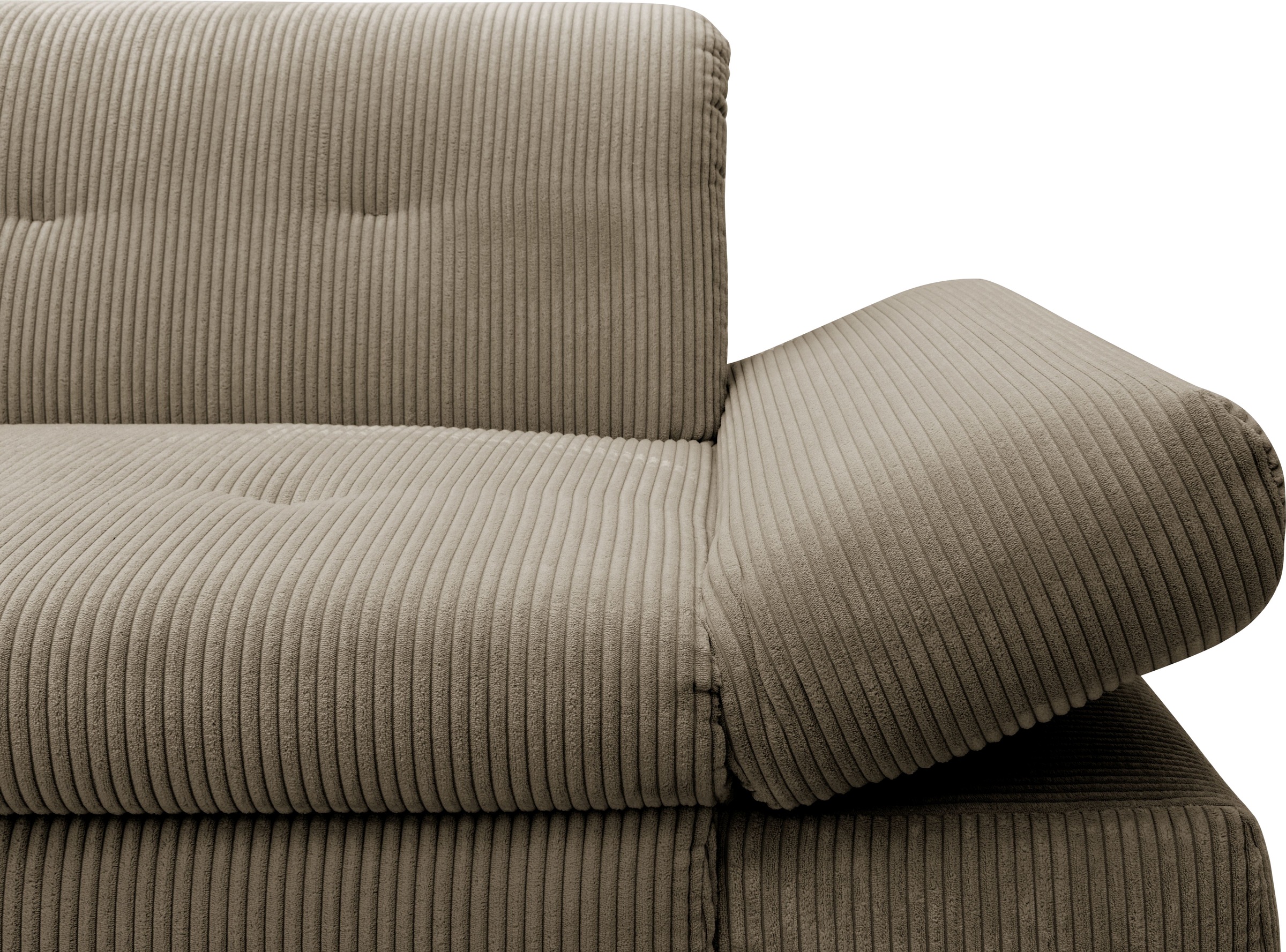 DOMO collection Ecksofa »Moric, L-Form, XXL-Sofa - Breite 300cm«, wahlweise mit Bettfunktion und Armteilverstellung, Cord