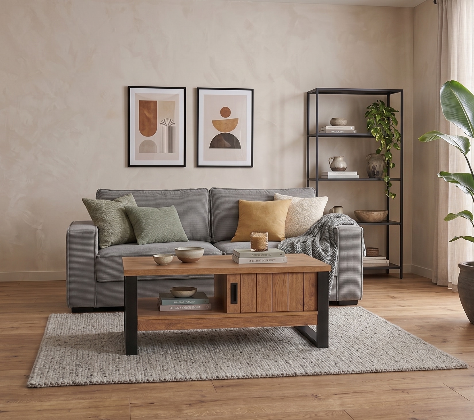 Jahnke Couchtisch »RIVA COFFEE« Couchtisch mit Stauraum & Schiebetüren, Eiche-Optik, Breite: 108,5 cm