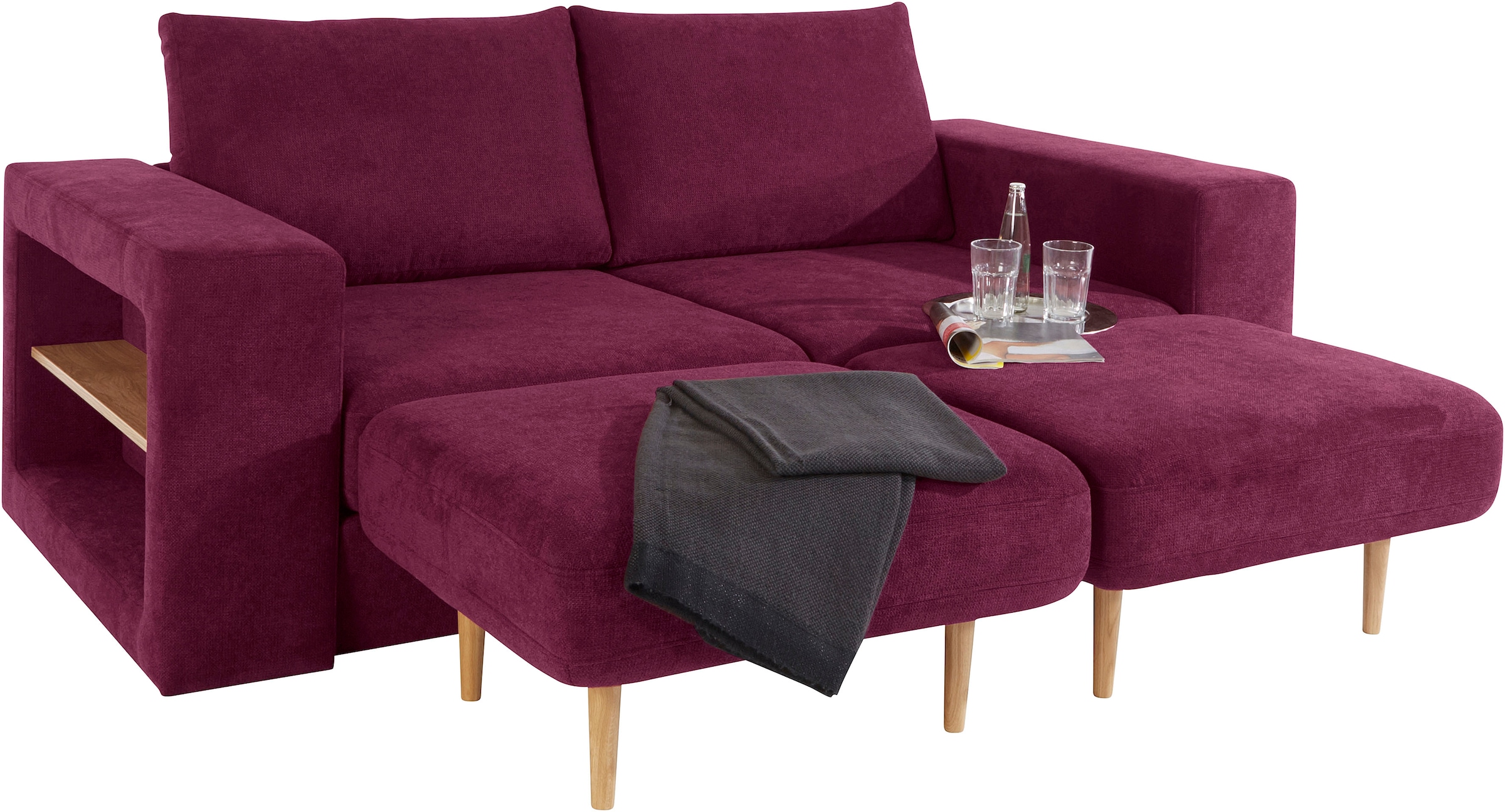 LOOKS by Wolfgang Joop 3-Sitzer »Looksvb«, Verwandlungssofa: aus Sofa wird Sofa mit 2 Hockern, mit Regalfunktion