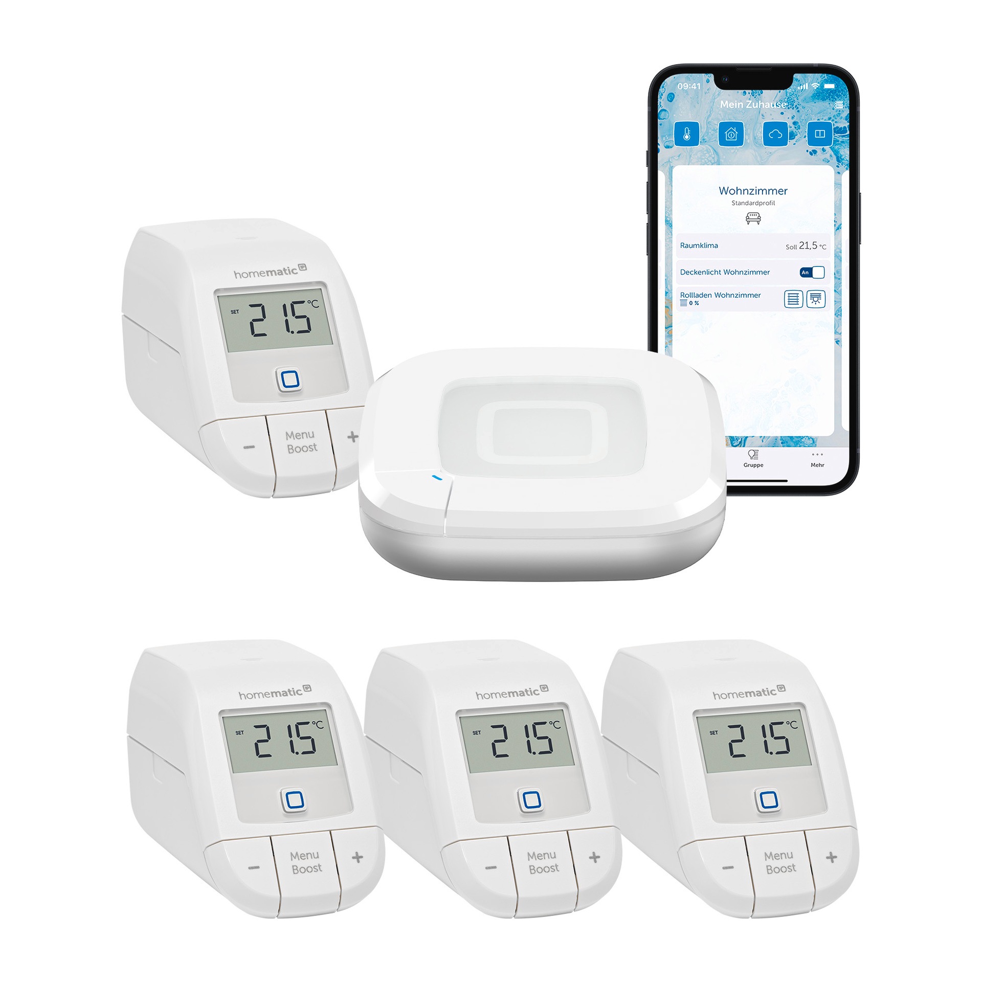 Homematic IP Heizkörperthermostat »Starter Bundle Heizen Basic für 4 Heizkö günstig online kaufen