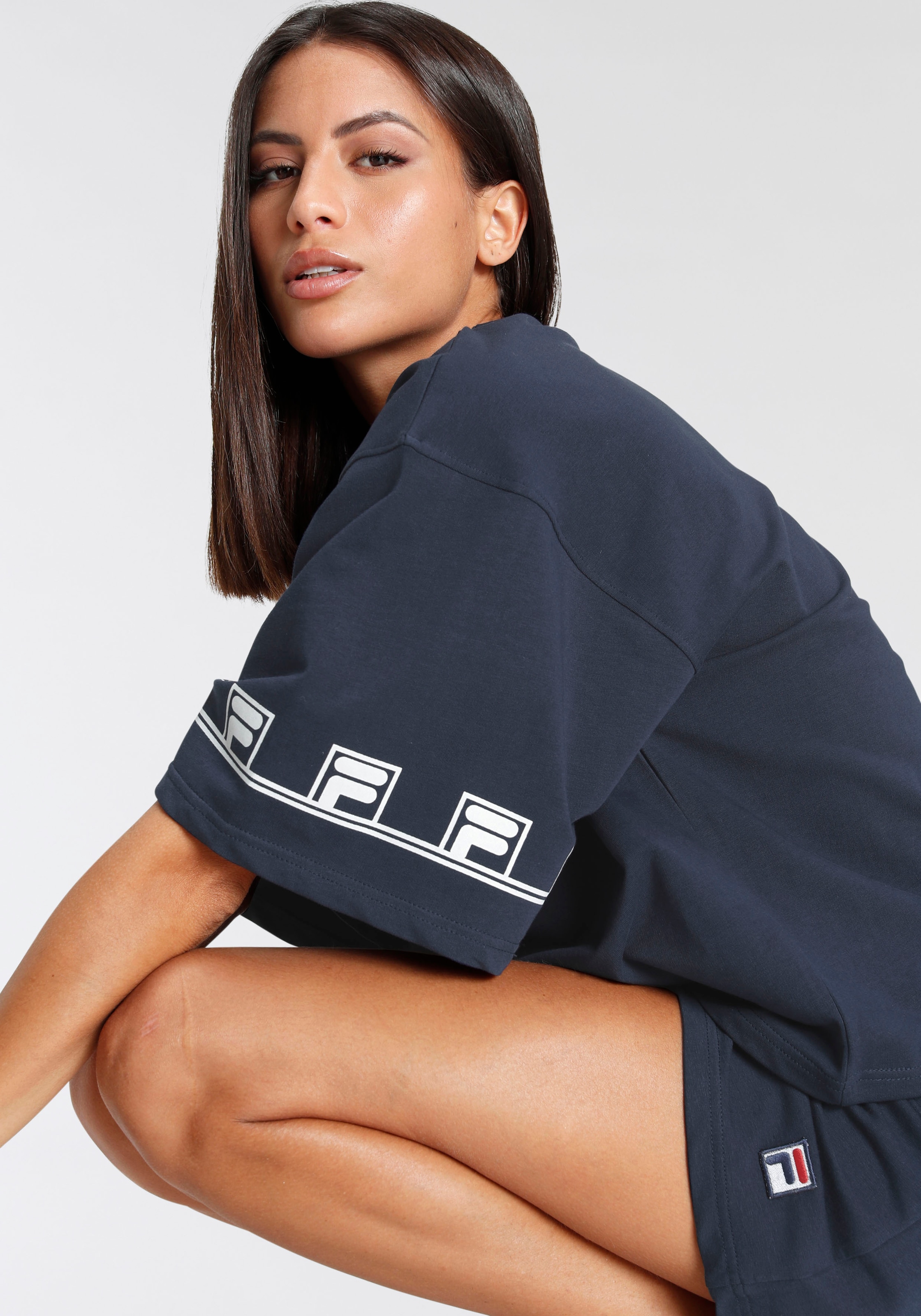 Fila Schlafanzug, (Set, 2 tlg.), mit Markenlogo Details in Kontrastfarben