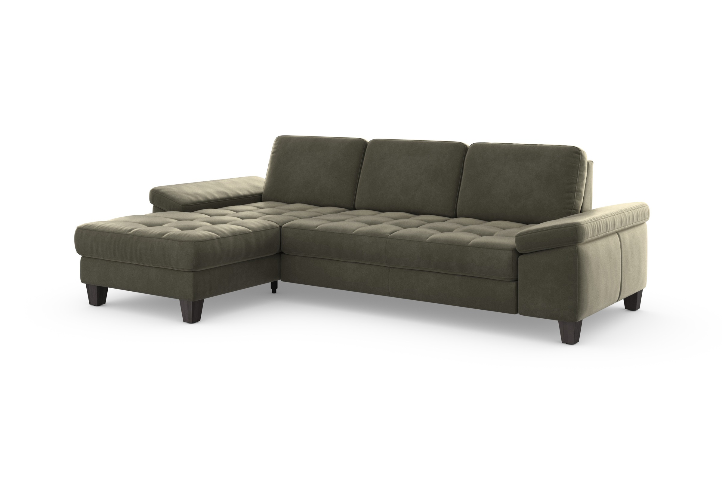 sit&more Ecksofa »Westham L-Form«, Recamiere, mit oder ohne Bettfunktion, Bettkasten, Füße wengefarben