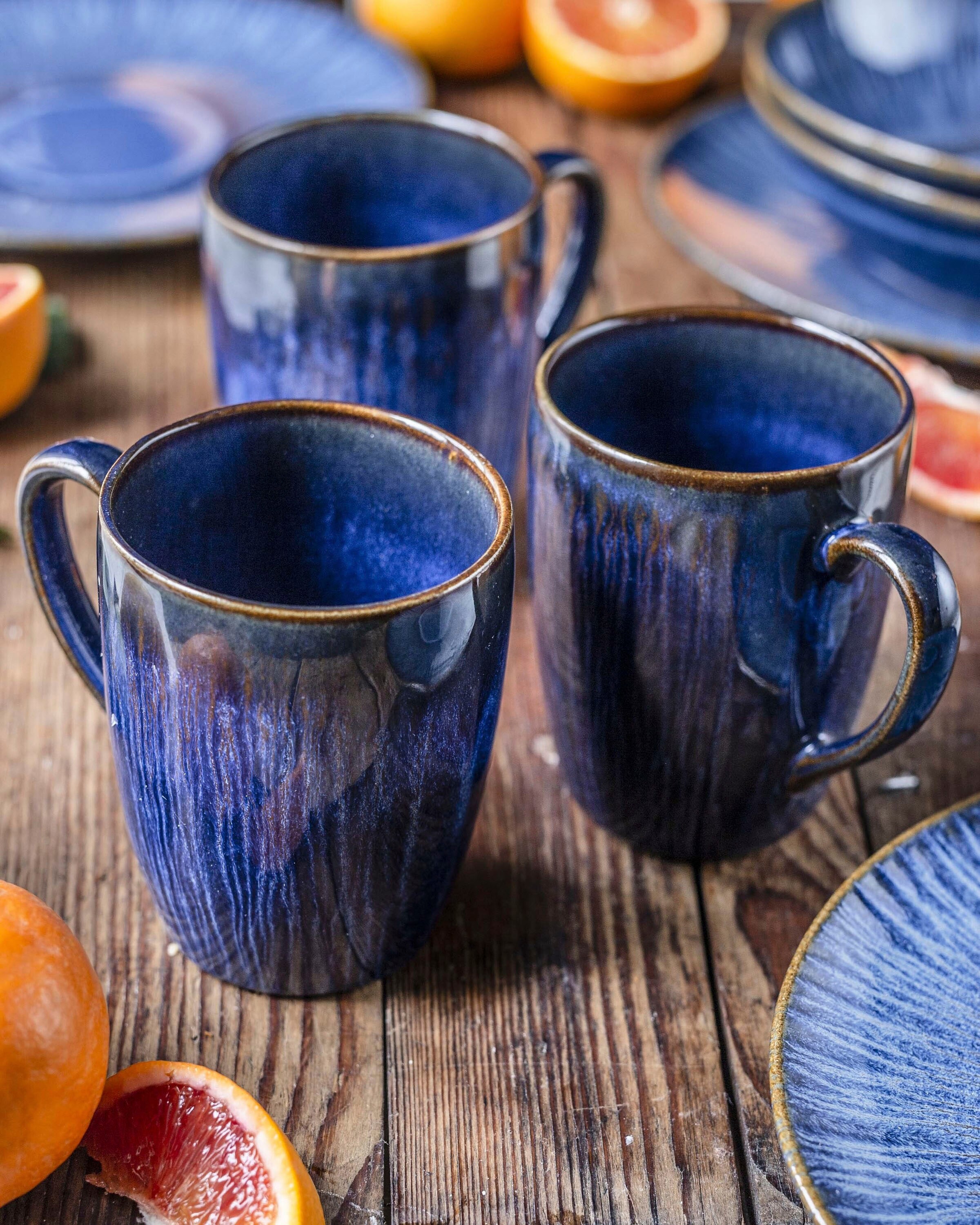 gipfelstück Becher »Eisfall«, (Set, 4 tlg.), Scandi-Style, Reaktivglasur, jedes Stück ein Unikat, 4-teilig